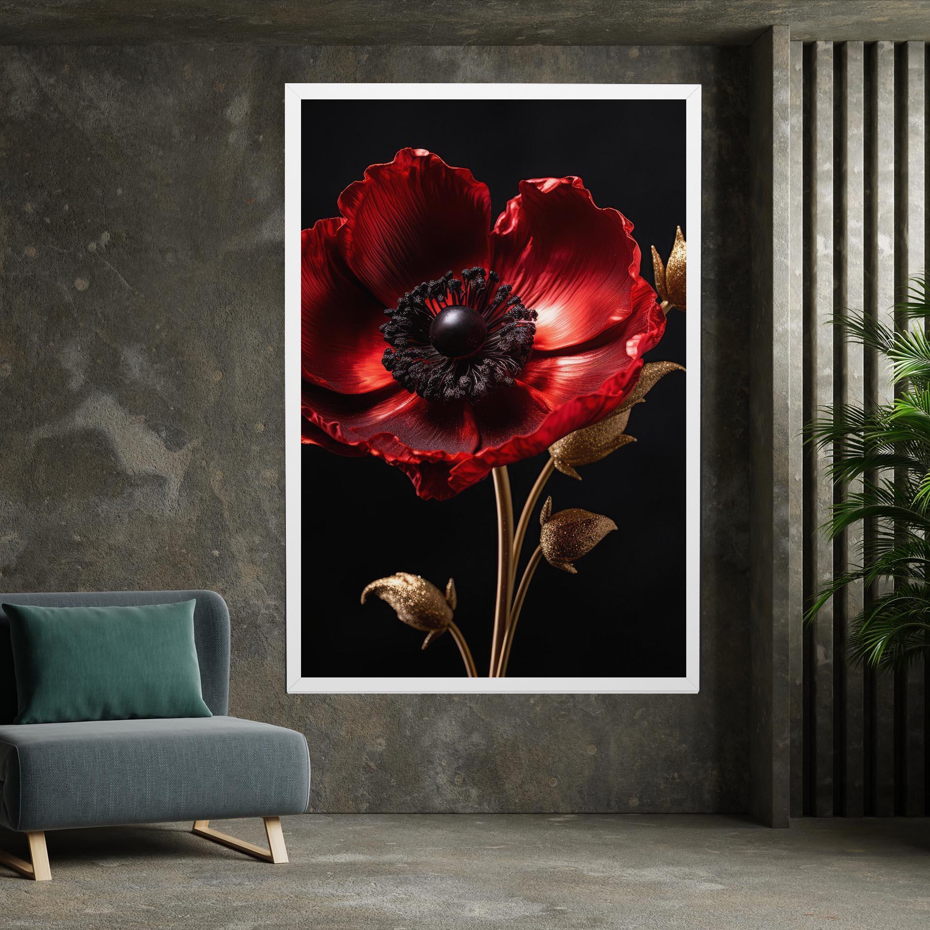 Tablou Canvas Dark Red Poppy mockup 7