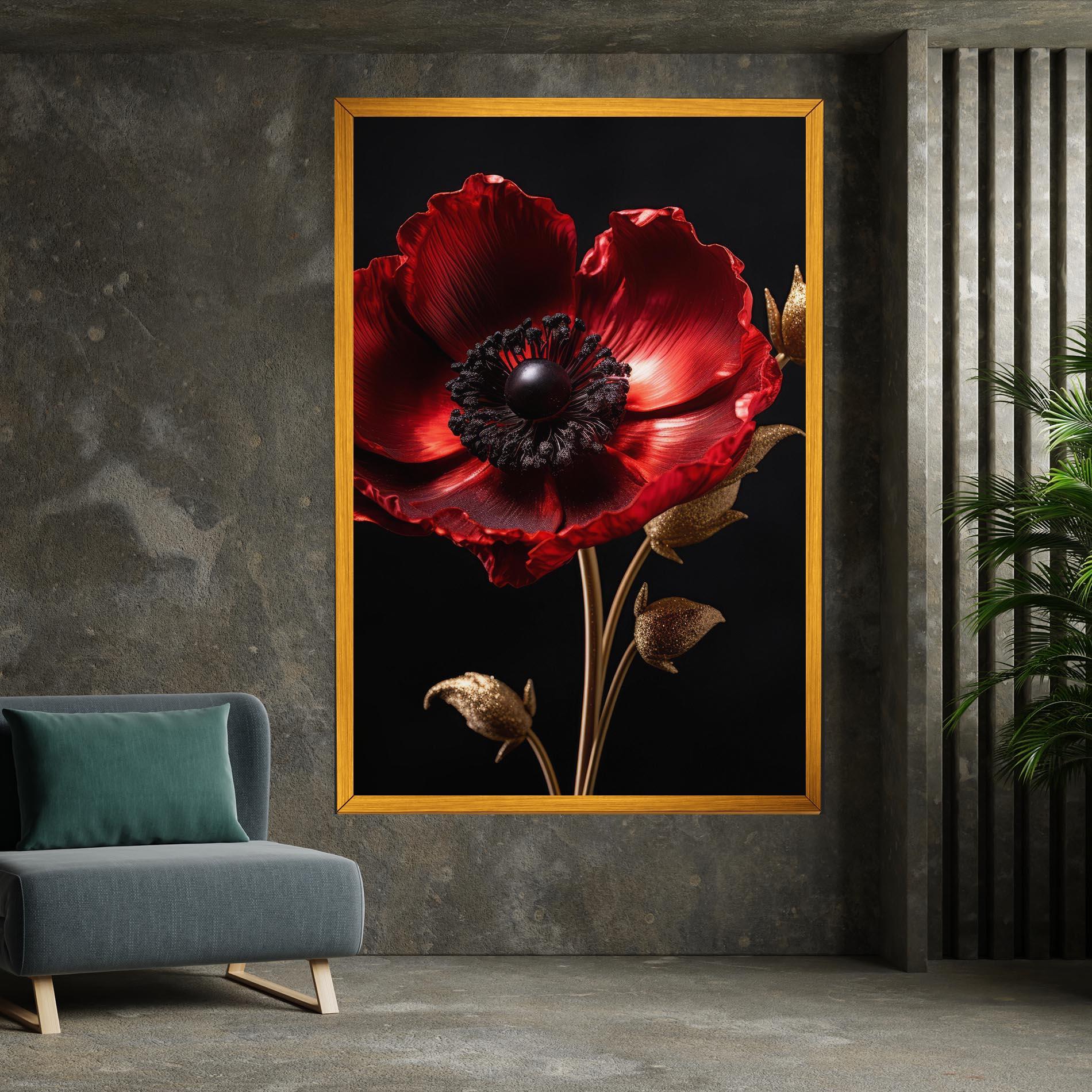 Tablou Canvas Dark Red Poppy mockup 7