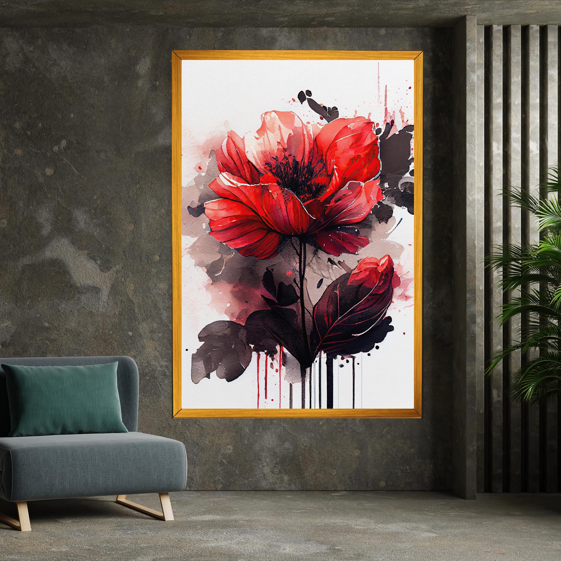 Tablou Canvas Watercolor Poppy mockup 7