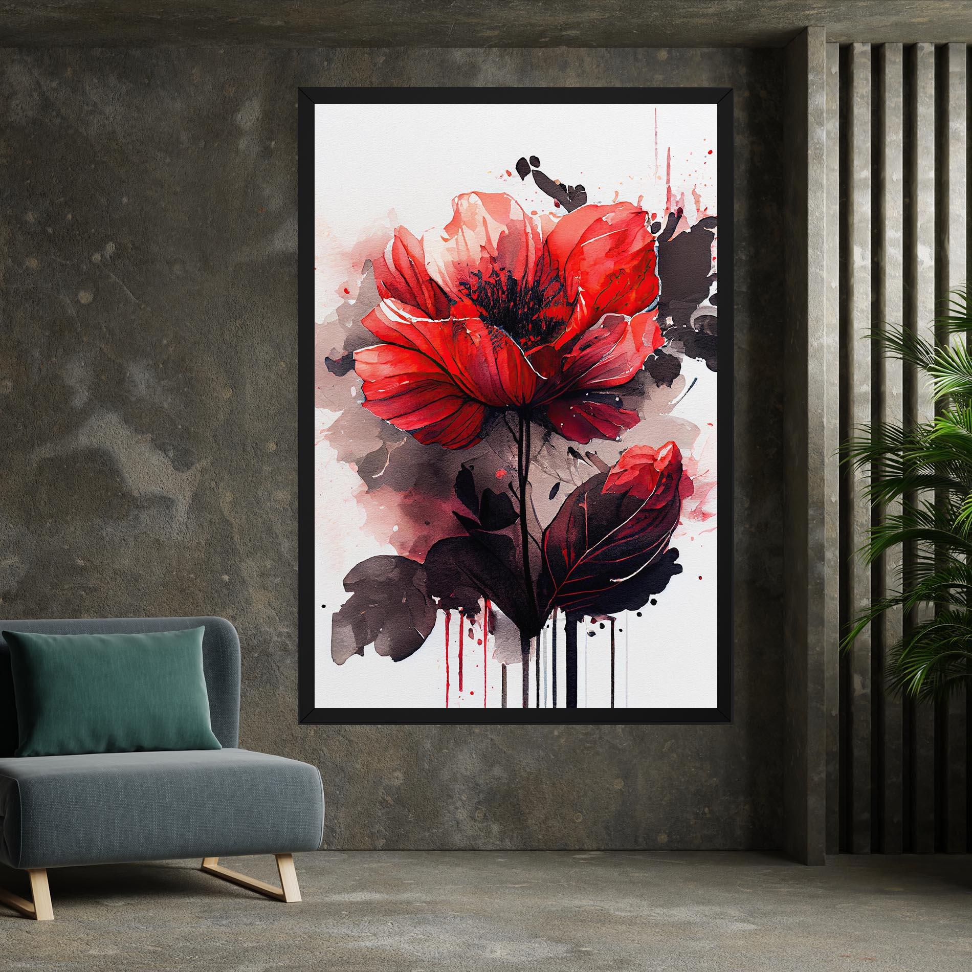 Tablou Canvas Watercolor Poppy mockup 7