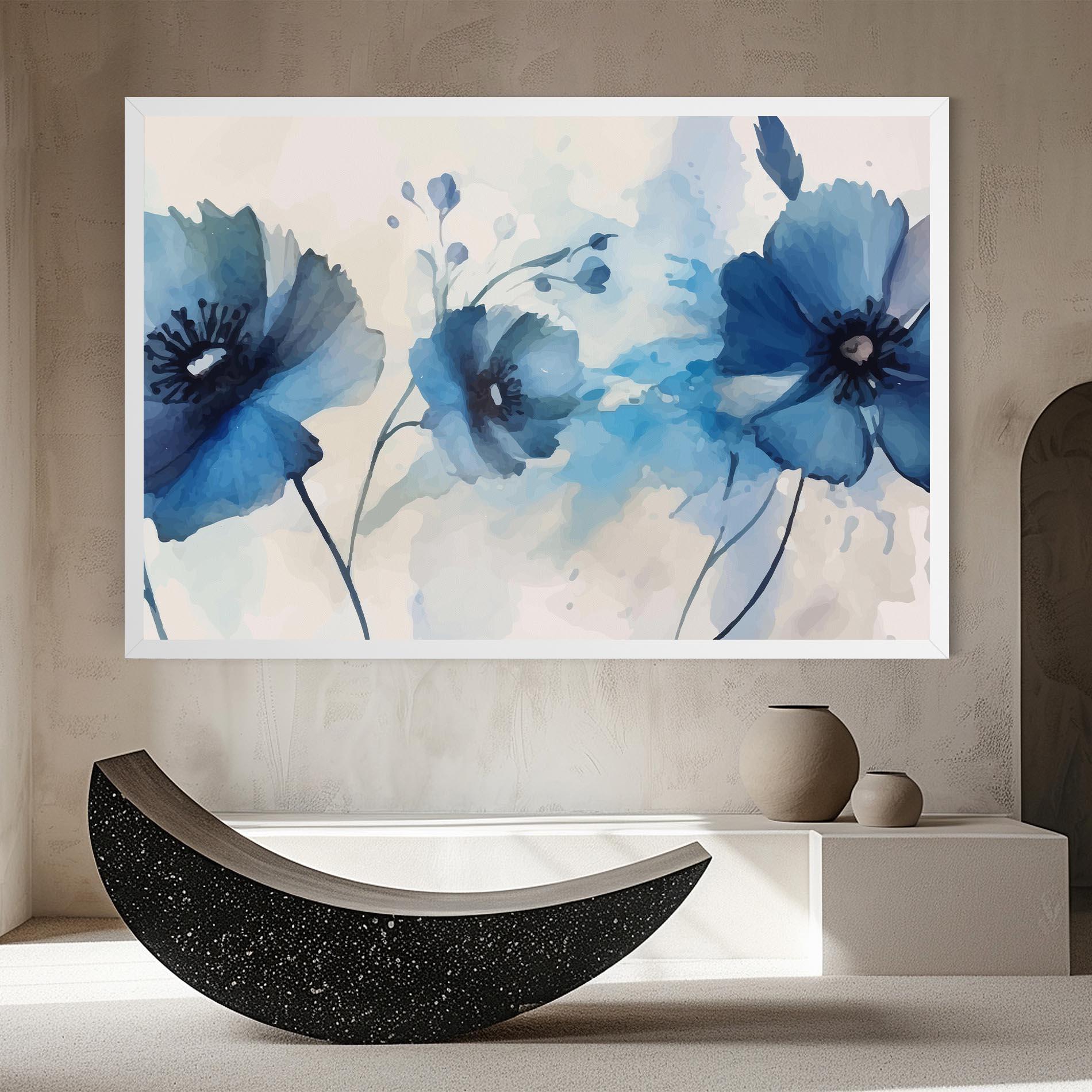 Tablou Canvas Blue Poppies mockup 8