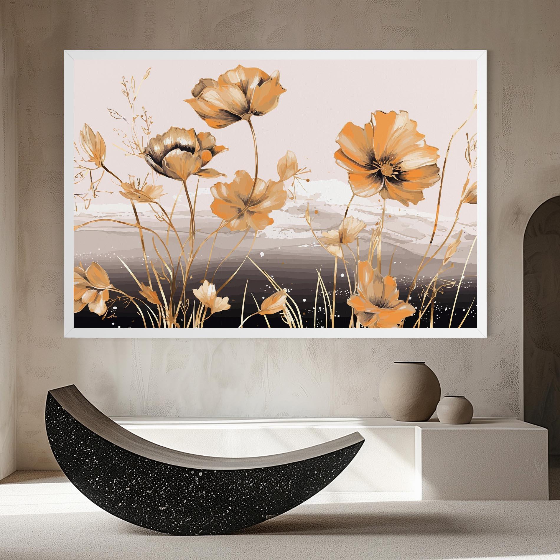 Tablou Canvas Gold Black Poppy mockup 8