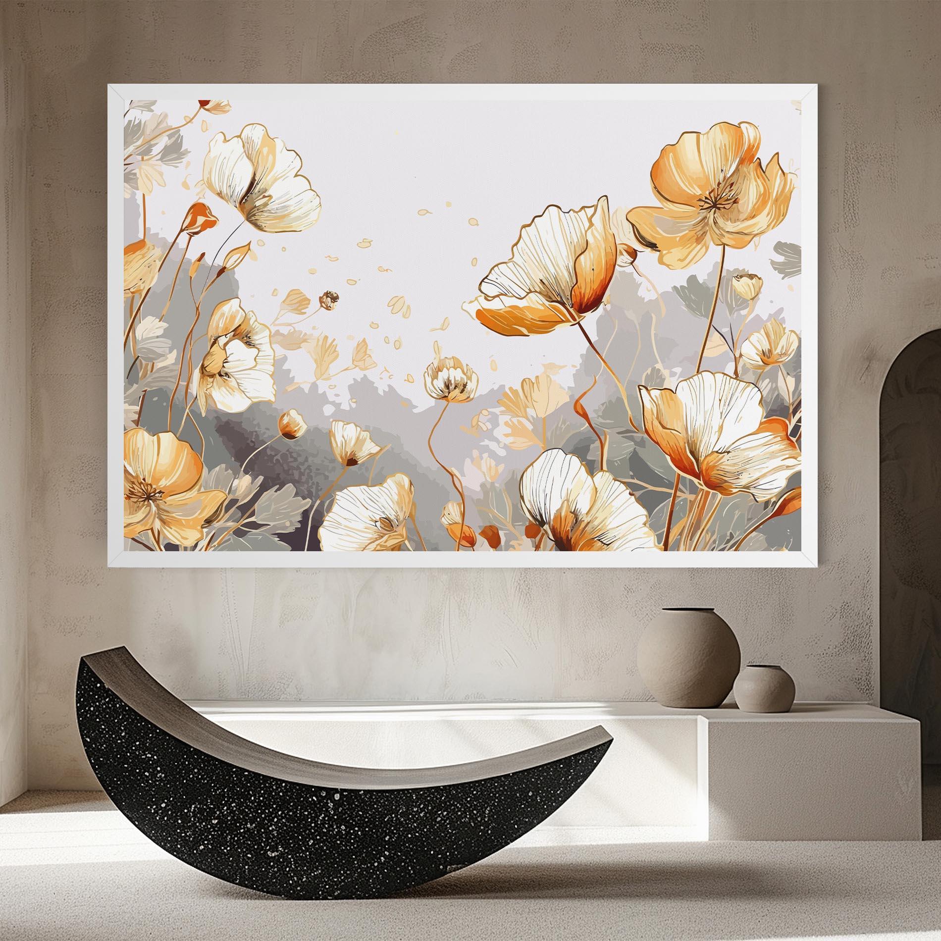 Tablou Canvas Gold Poppies mockup 8