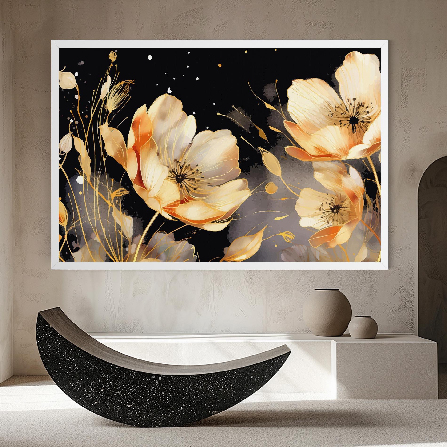 Tablou Canvas Gold Poppy Black mockup 8