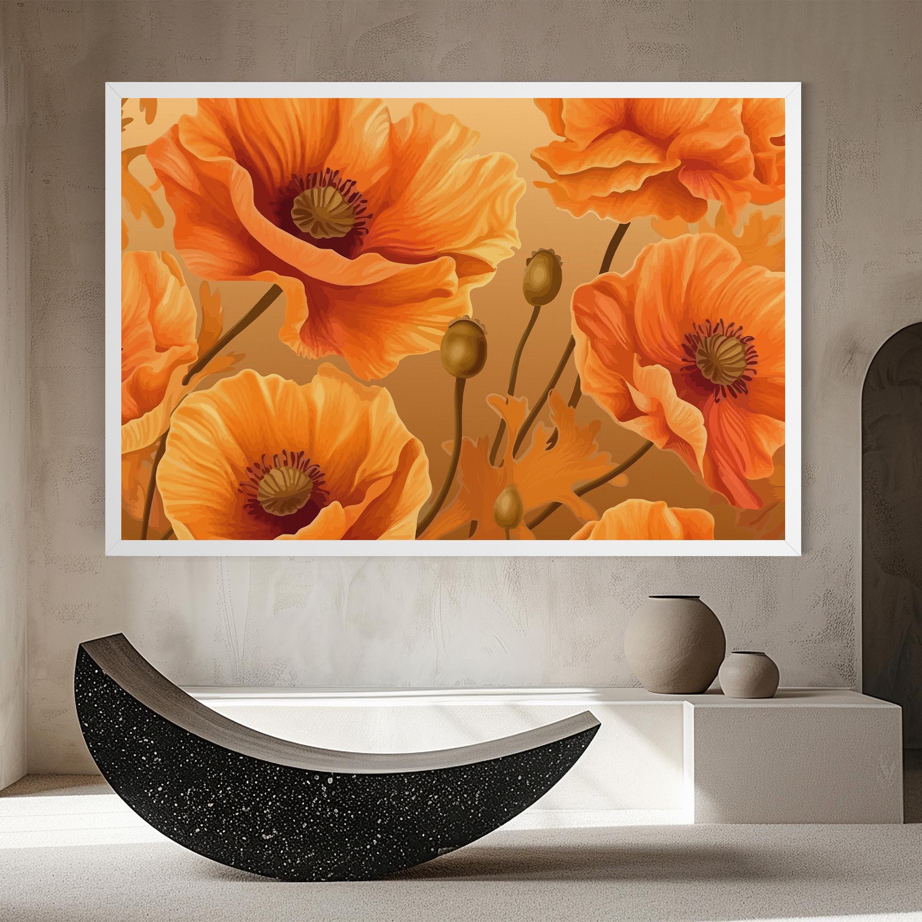 Tablou Canvas Pastel Orange Poppy mockup 8