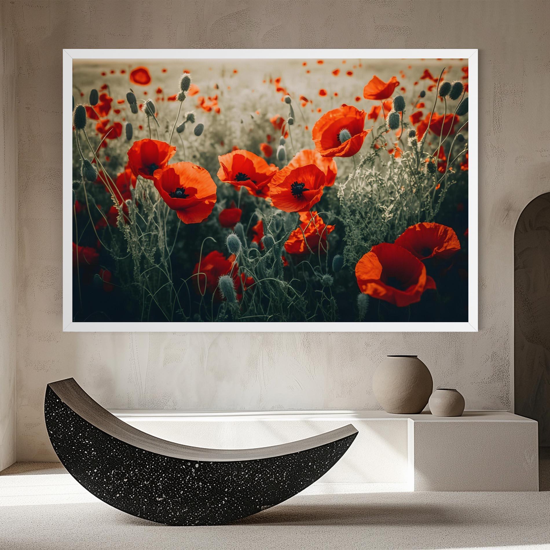 Tablou Canvas Poppy Grass Field mockup 8