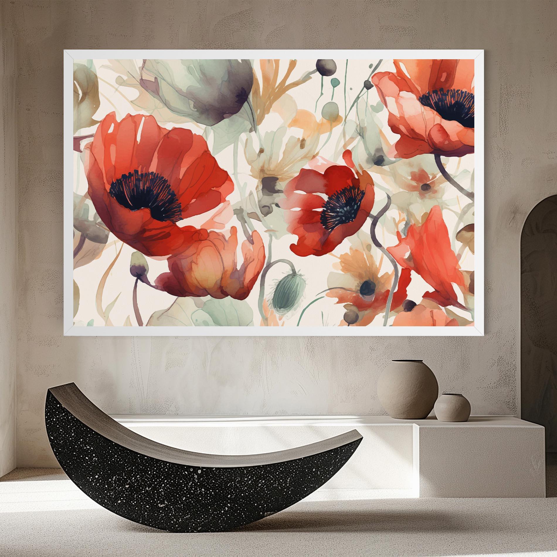 Tablou Canvas Poppy Red Cream mockup 8