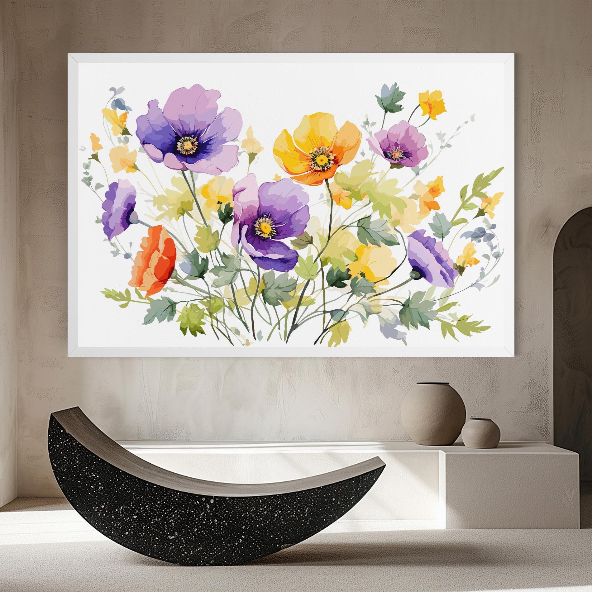 Tablou Canvas Purple Orange Poppy mockup 8