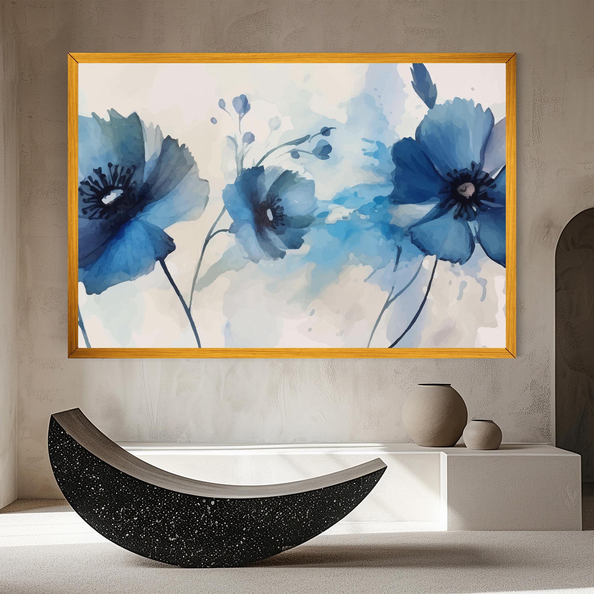 Tablou Canvas Blue Poppies mockup 8