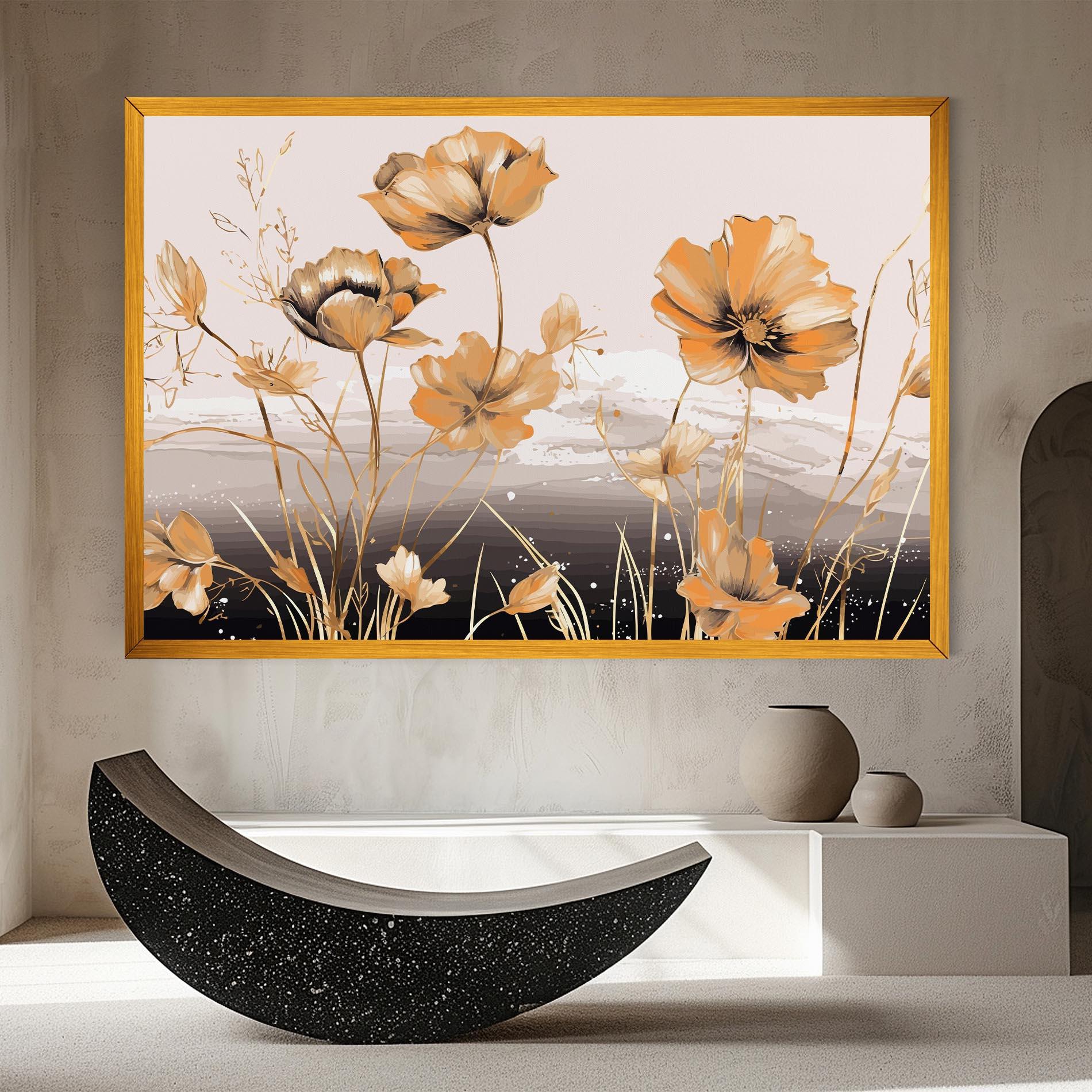 Tablou Canvas Gold Black Poppy mockup 8