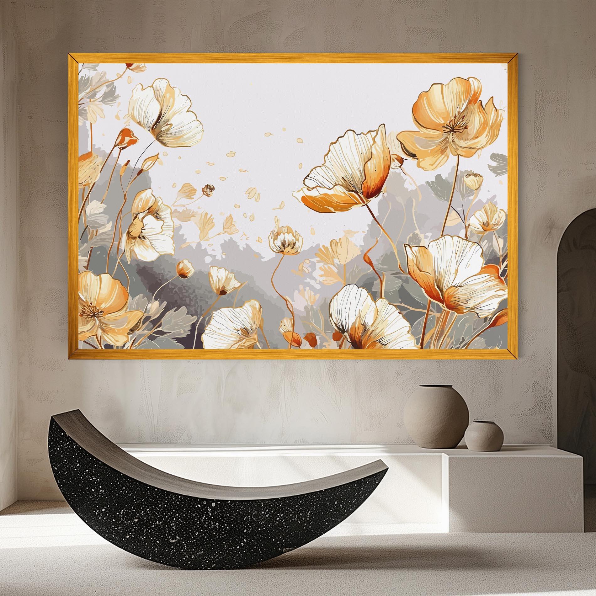 Tablou Canvas Gold Poppies mockup 8