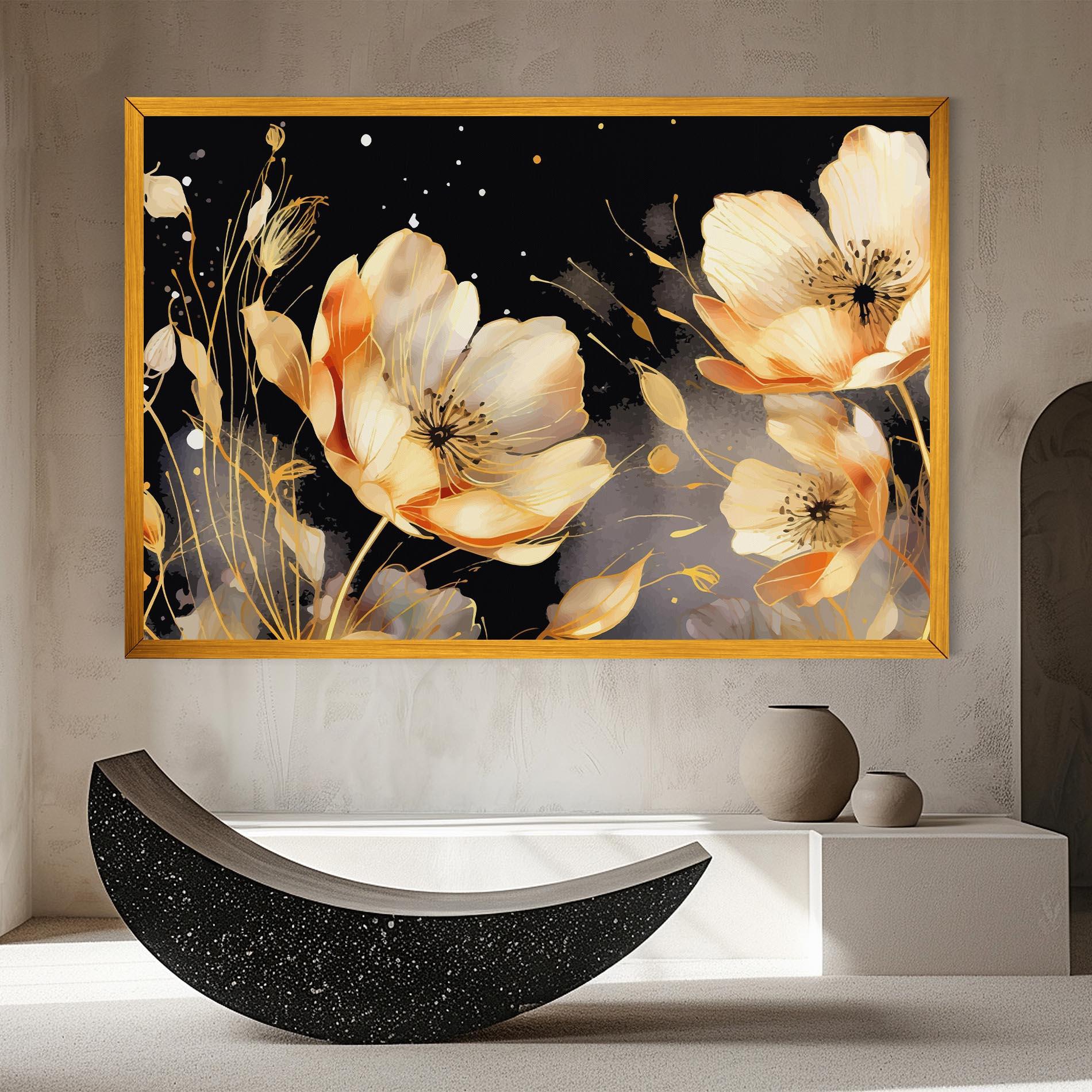 Tablou Canvas Gold Poppy Black mockup 8
