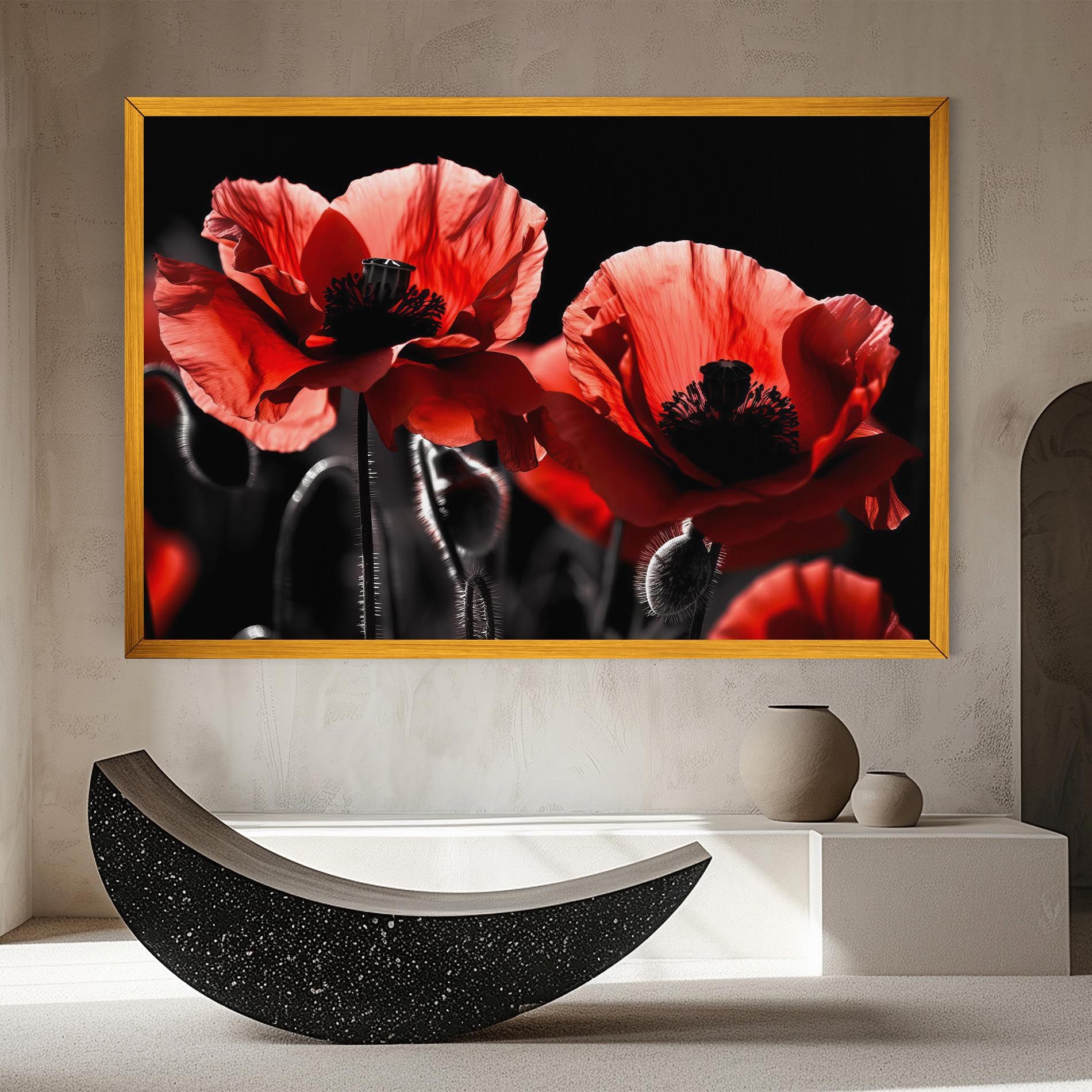 Light Red Poppy On Black mockup 8