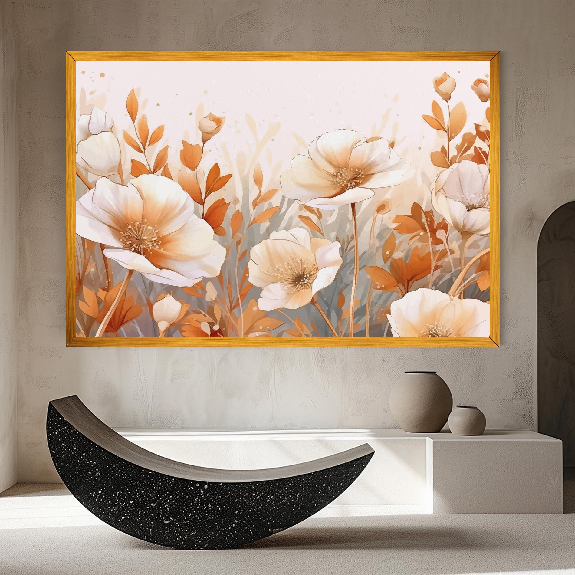 Tablou Canvas Orange Cream Poppy mockup 8