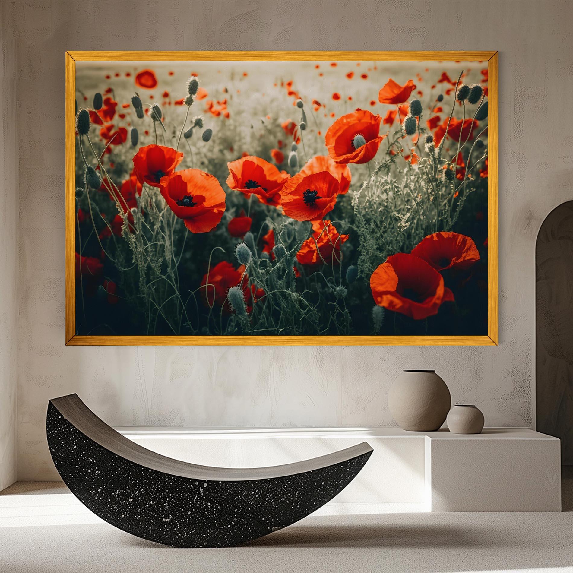 Tablou Canvas Poppy Grass Field mockup 8