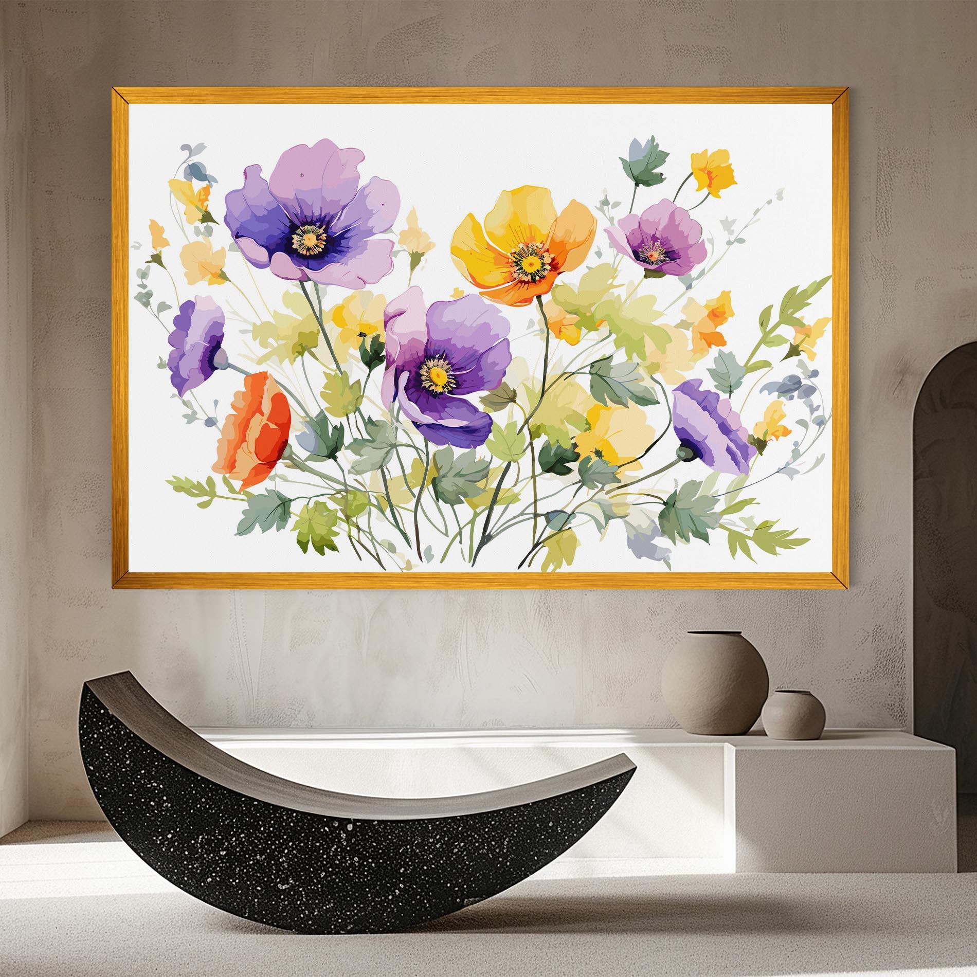 Tablou Canvas Purple Orange Poppy mockup 8