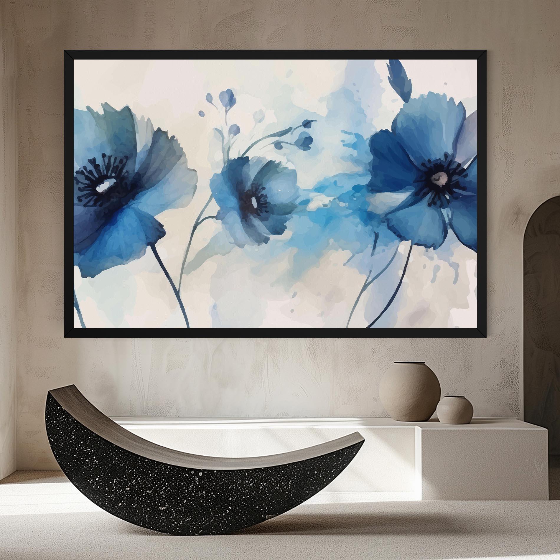 Tablou Canvas Blue Poppies mockup 8
