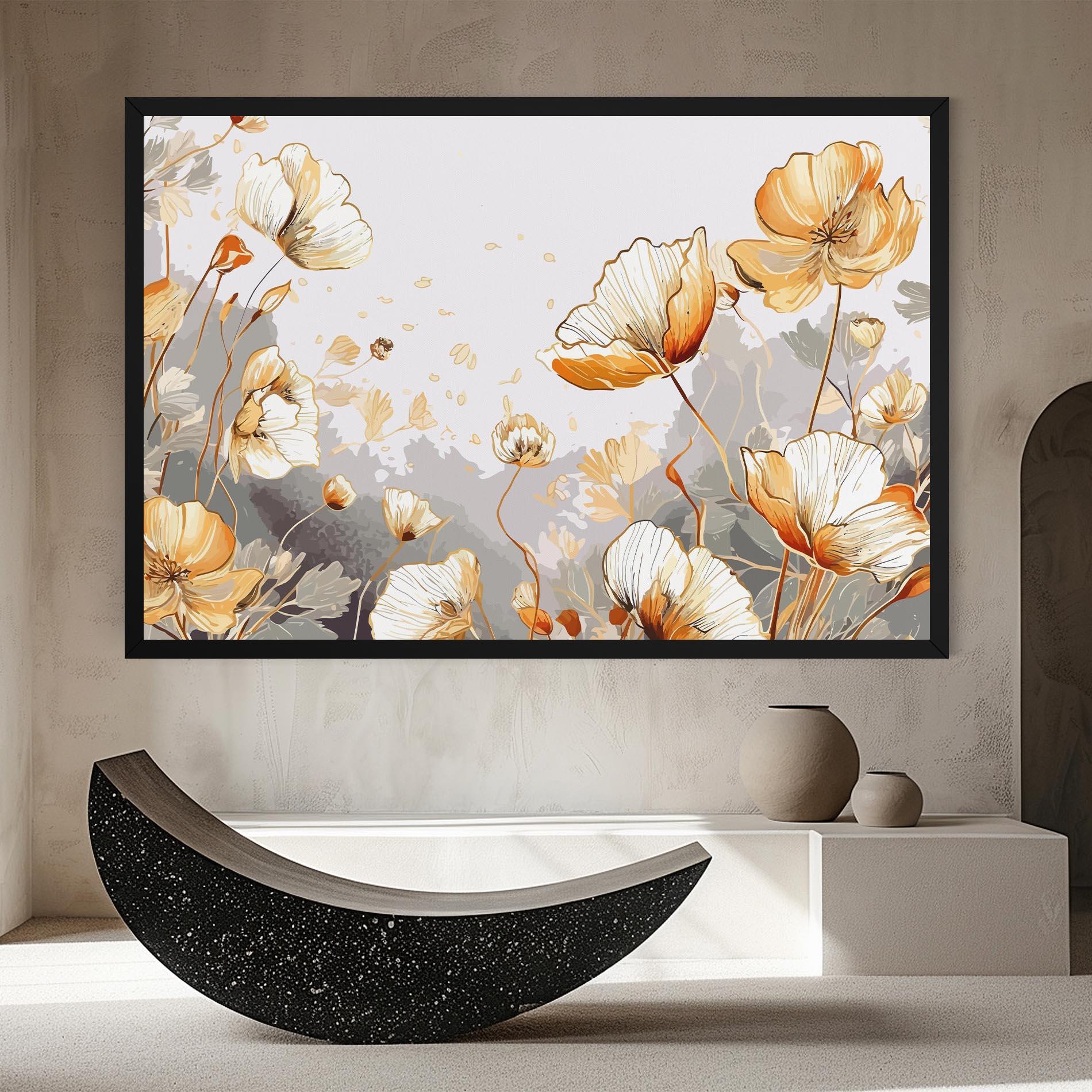 Tablou Canvas Gold Poppies mockup 8