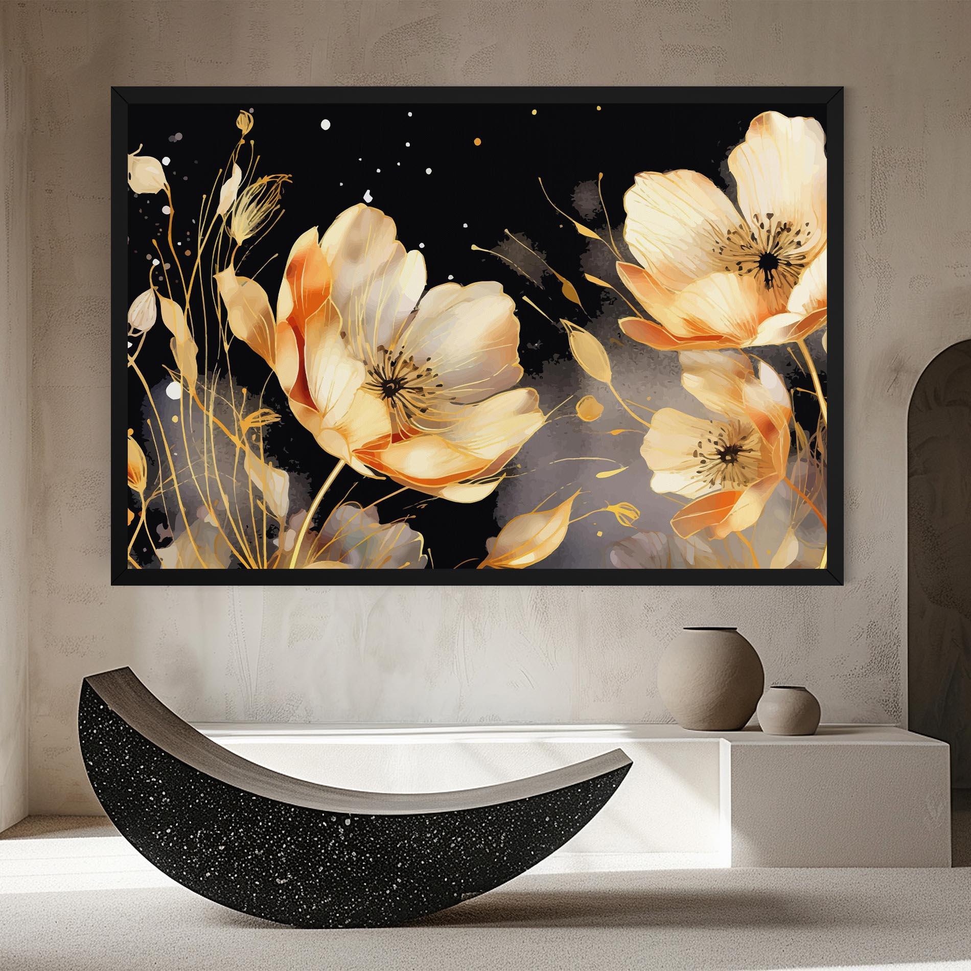 Tablou Canvas Gold Poppy Black mockup 8