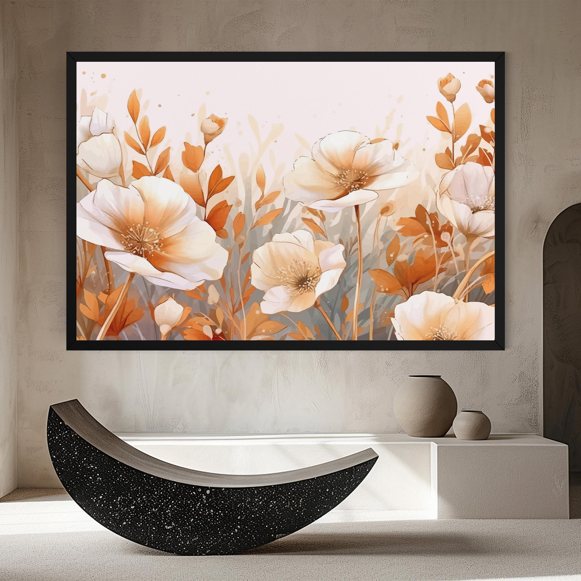 Tablou Canvas Orange Cream Poppy mockup 8