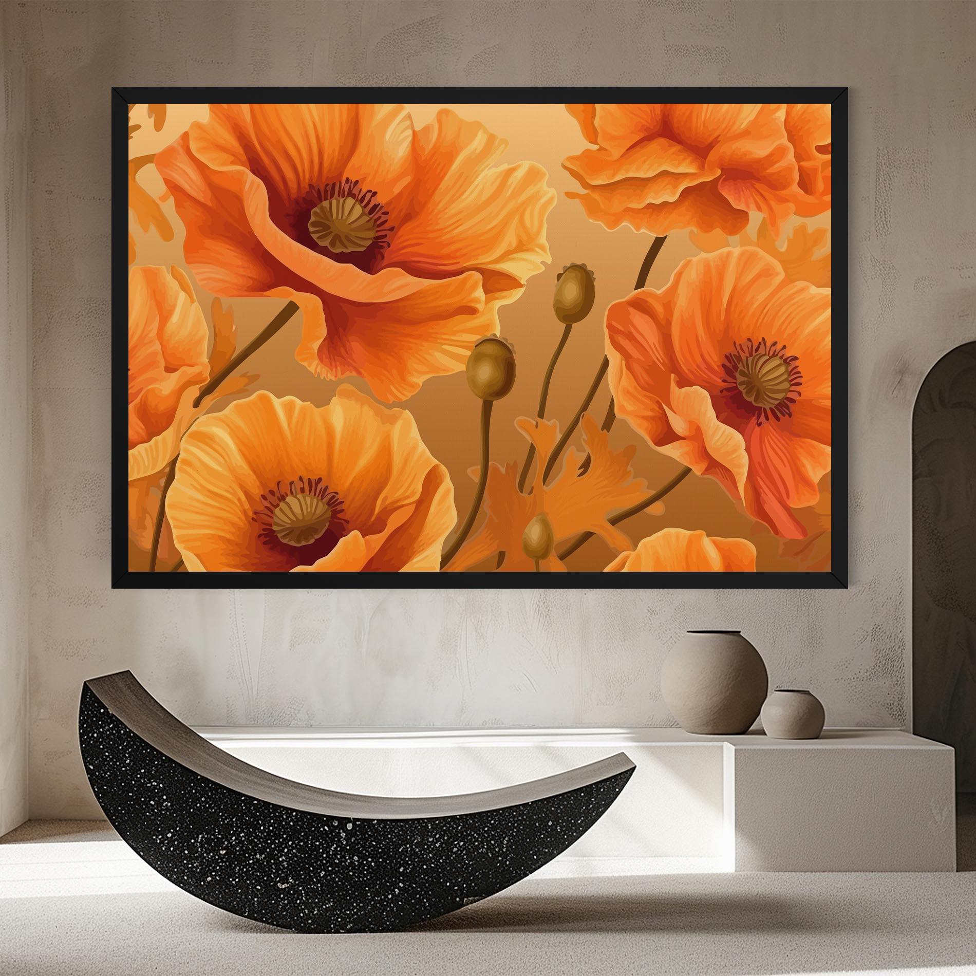 Tablou Canvas Pastel Orange Poppy mockup 8