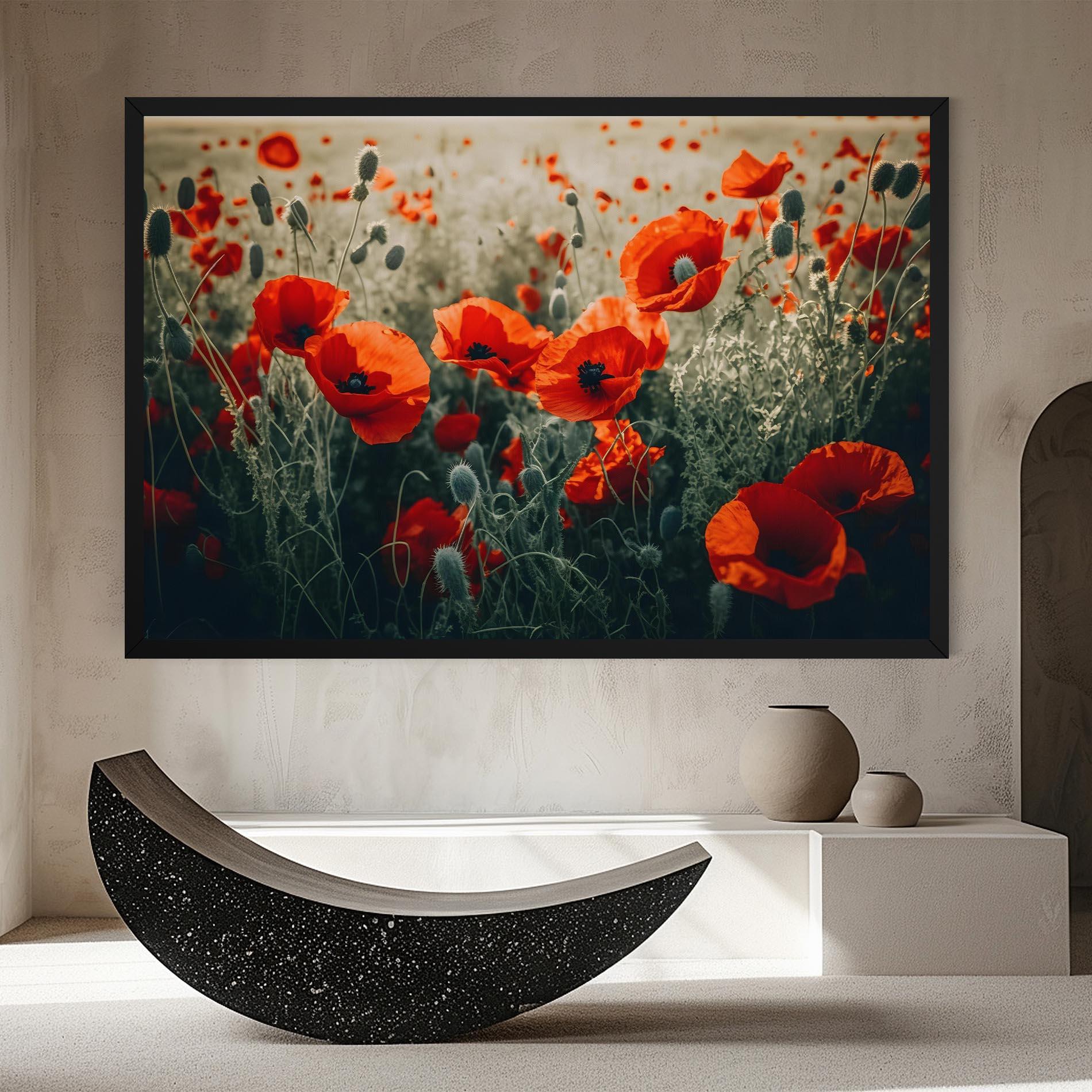 Tablou Canvas Poppy Grass Field mockup 8