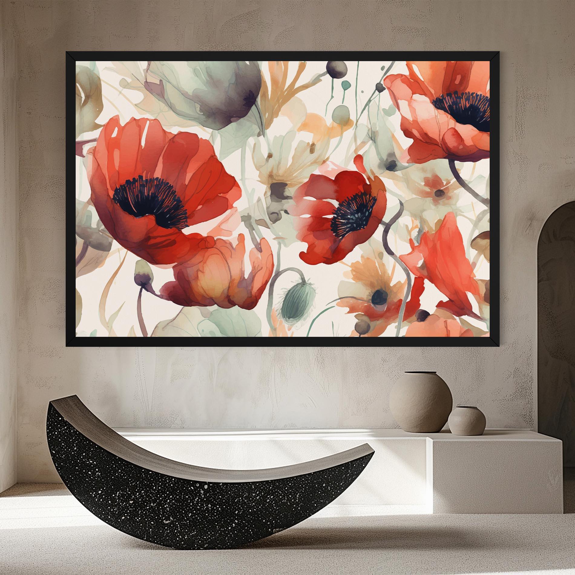 Tablou Canvas Poppy Red Cream mockup 8