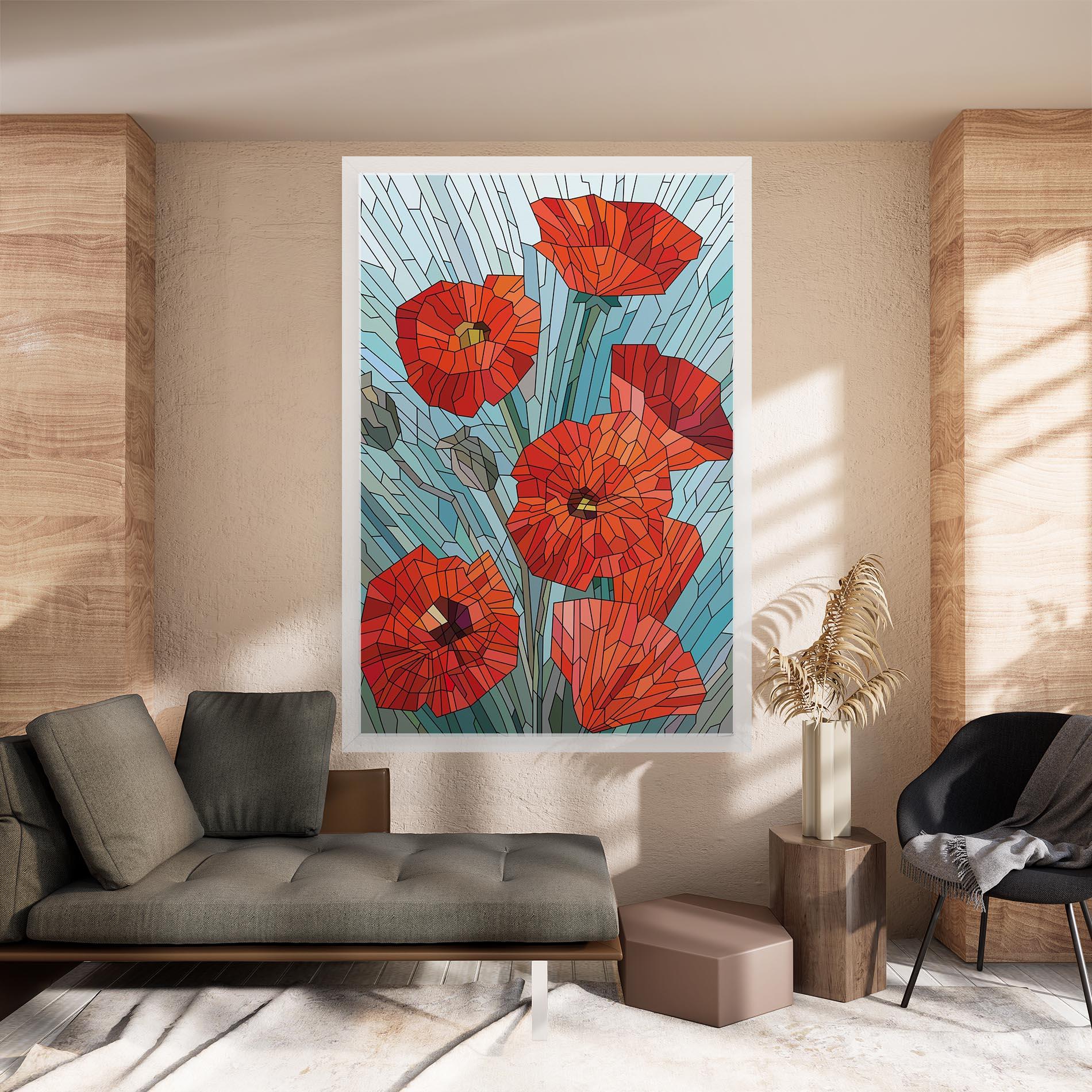 Tablou Canvas Blue Glass Poppy mockup 8