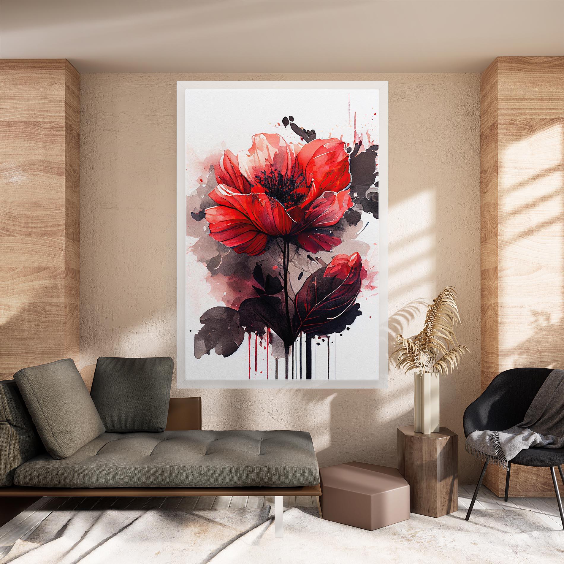 Tablou Canvas Watercolor Poppy mockup 8