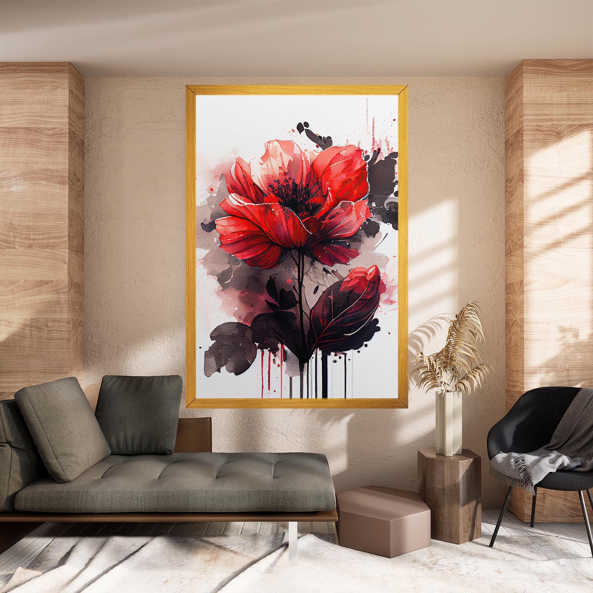 Tablou Canvas Watercolor Poppy mockup 8
