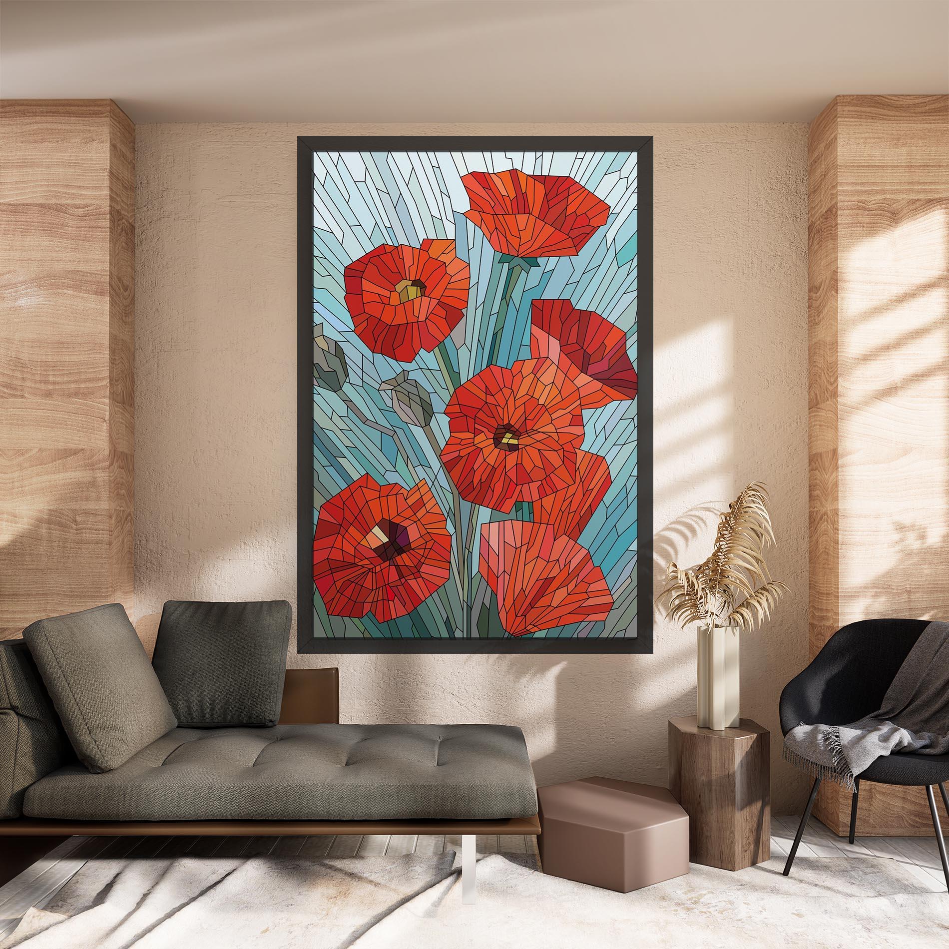 Tablou Canvas Blue Glass Poppy mockup 8