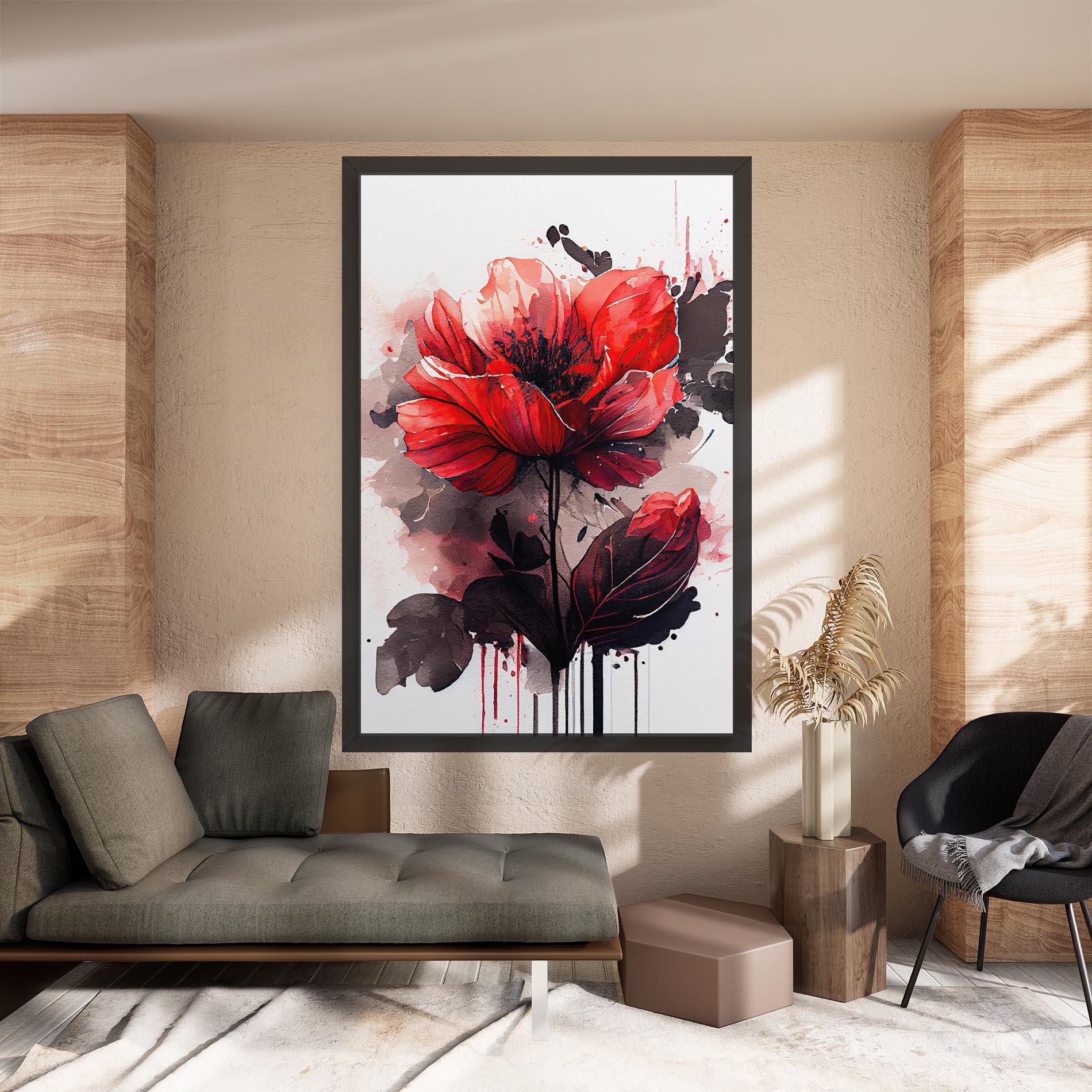 Tablou Canvas Watercolor Poppy mockup 8