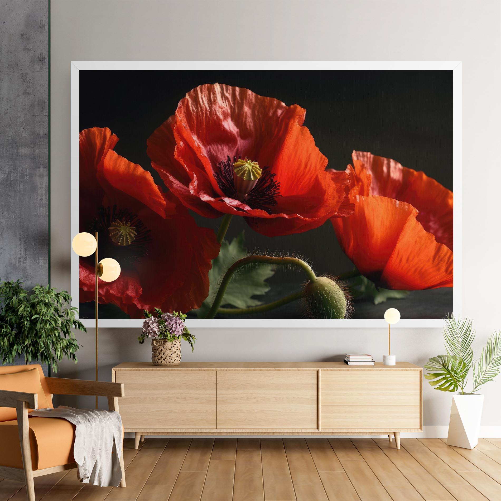 Tablou Canvas 3 Pretty Poppies mockup 9