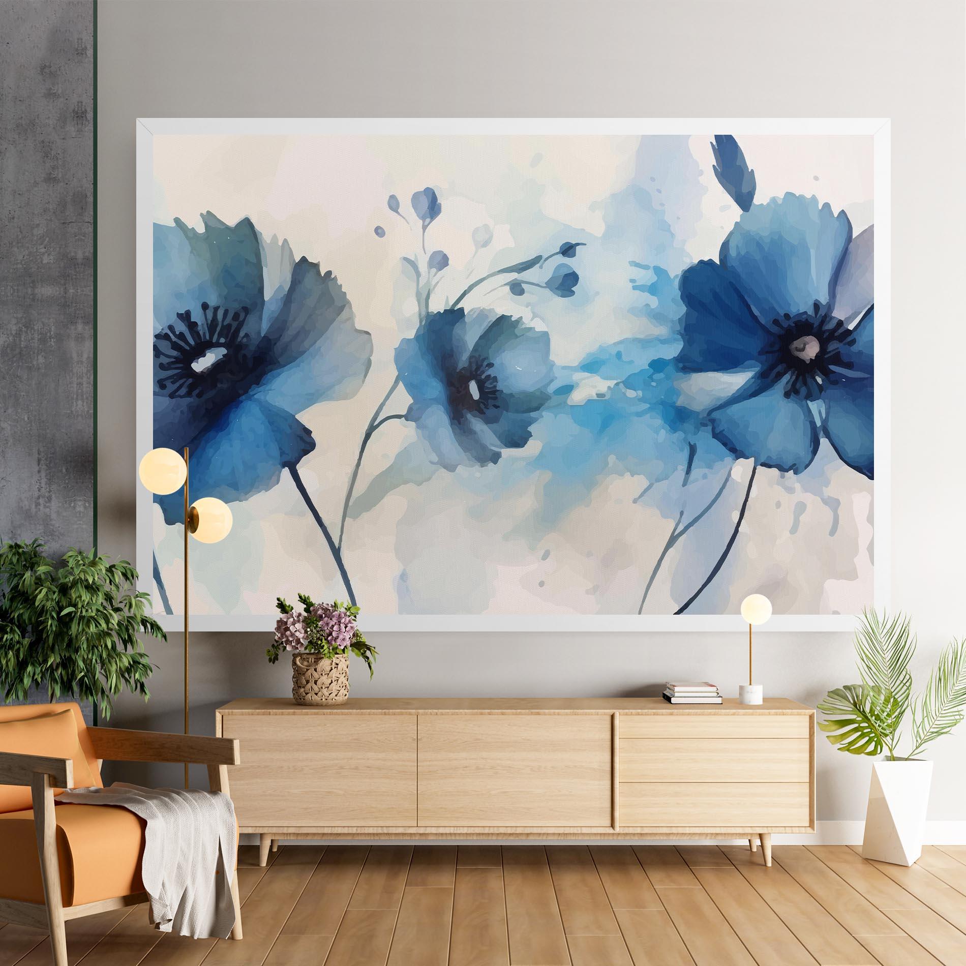 Tablou Canvas Blue Poppies mockup 9