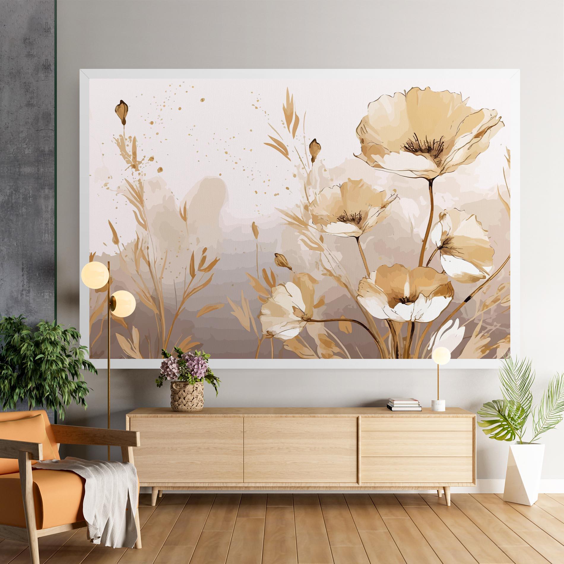 Tablou Canvas Gold Cream Poppy mockup 9
