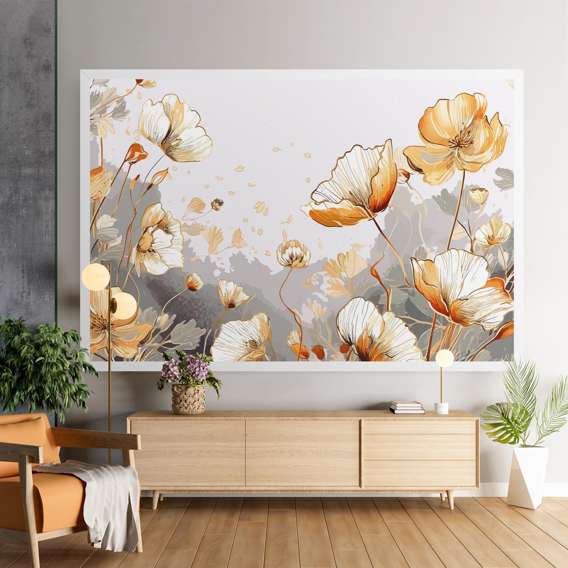 Tablou Canvas Gold Poppies mockup 9