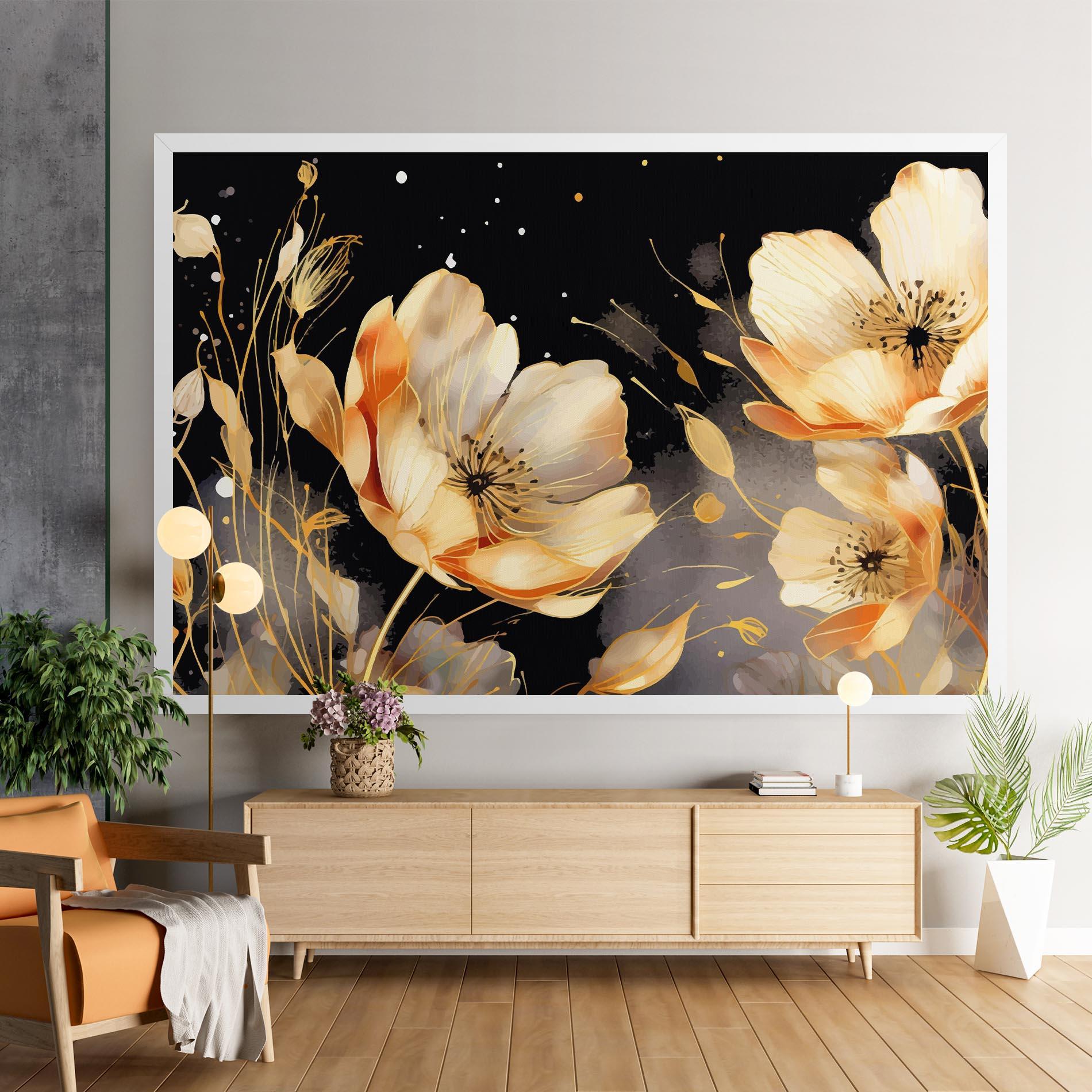 Tablou Canvas Gold Poppy Black mockup 9