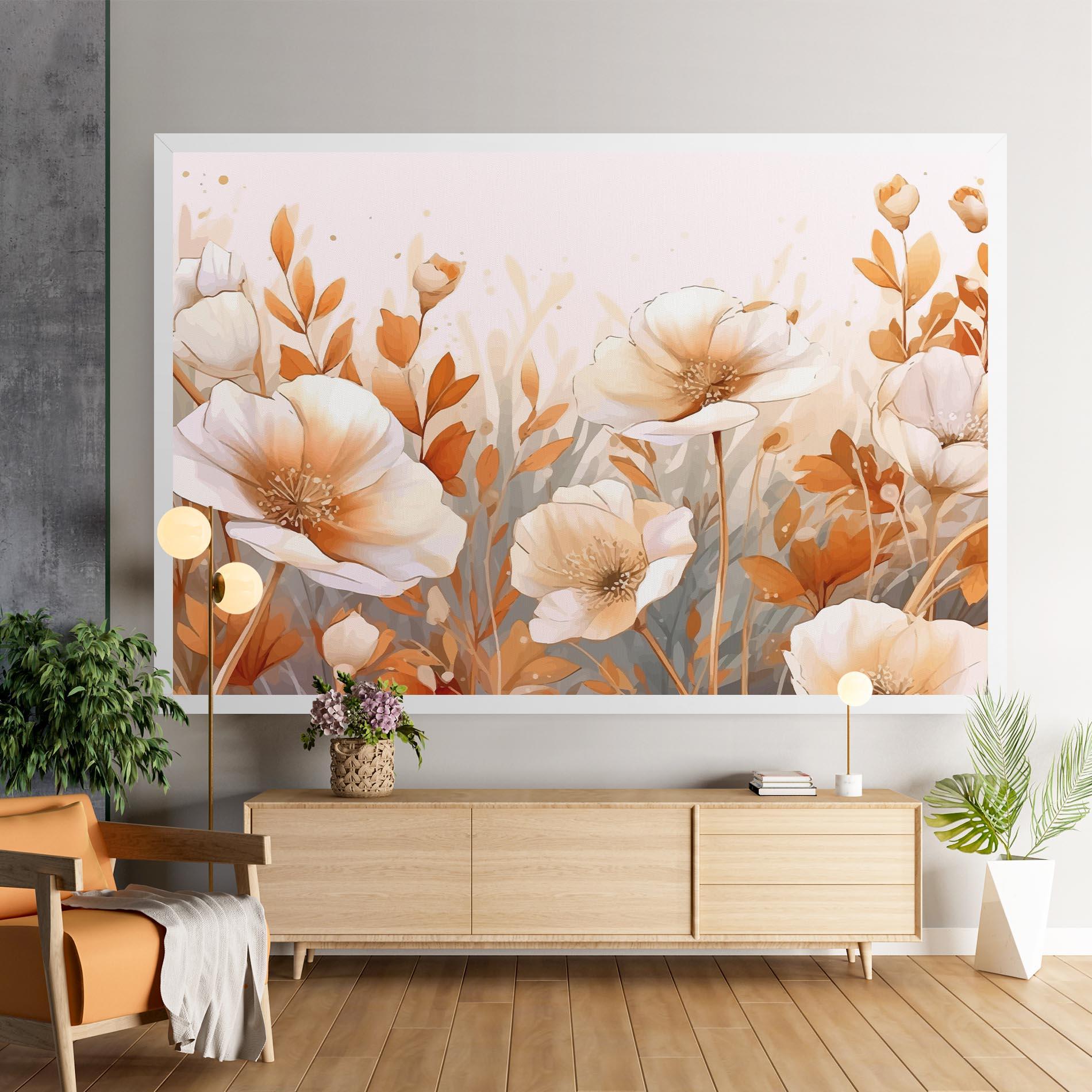 Tablou Canvas Orange Cream Poppy mockup 9