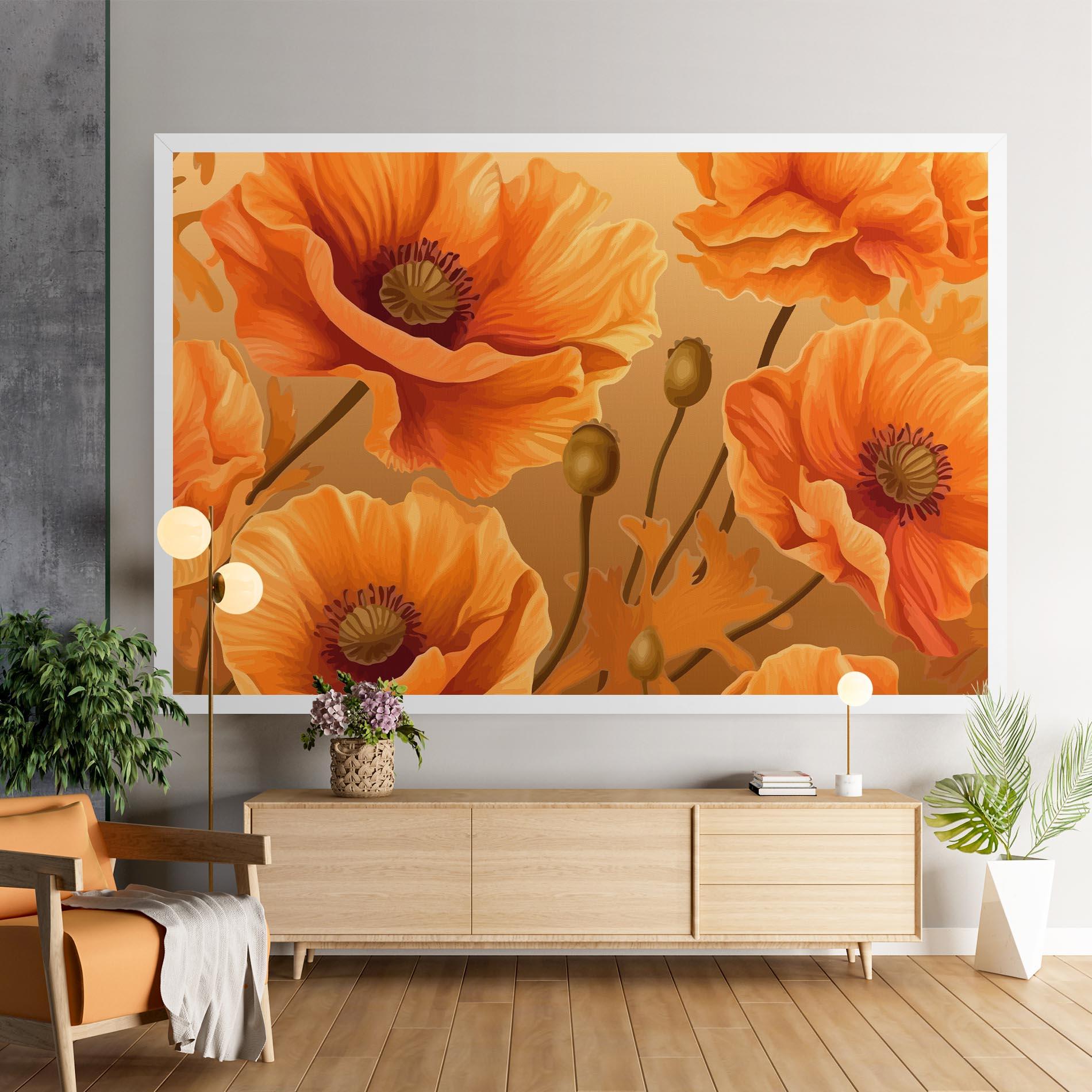 Tablou Canvas Pastel Orange Poppy mockup 9
