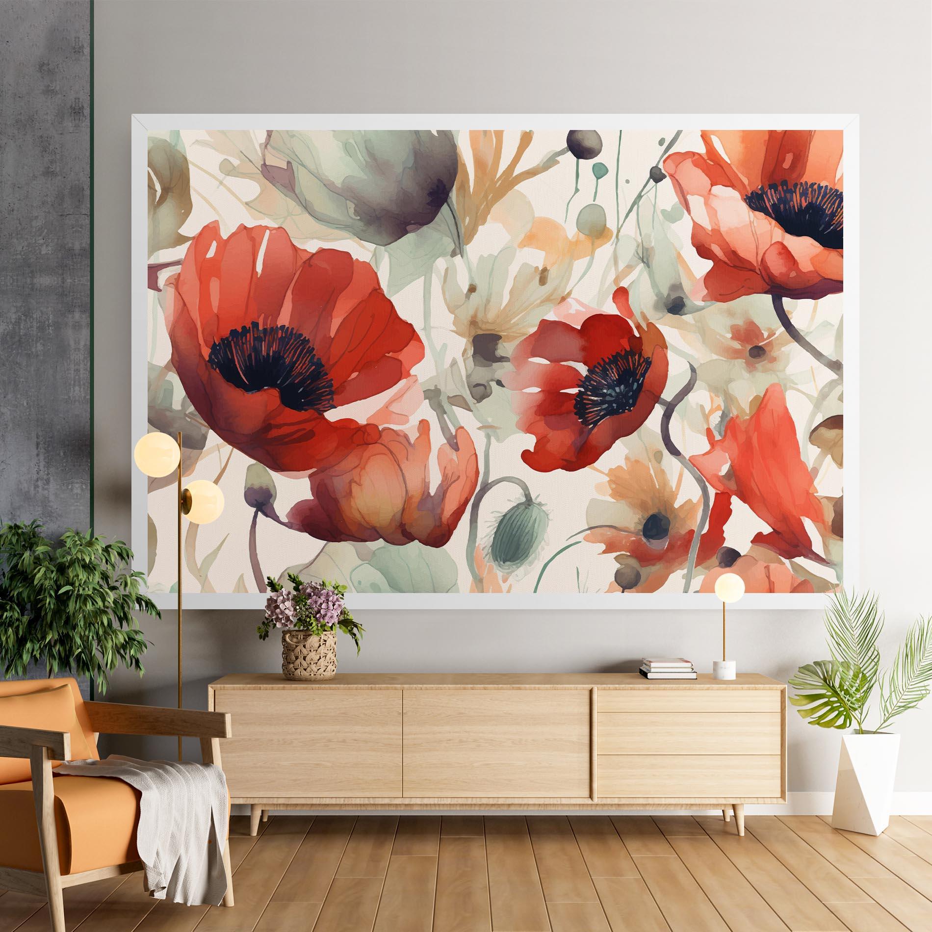 Tablou Canvas Poppy Red Cream mockup 9