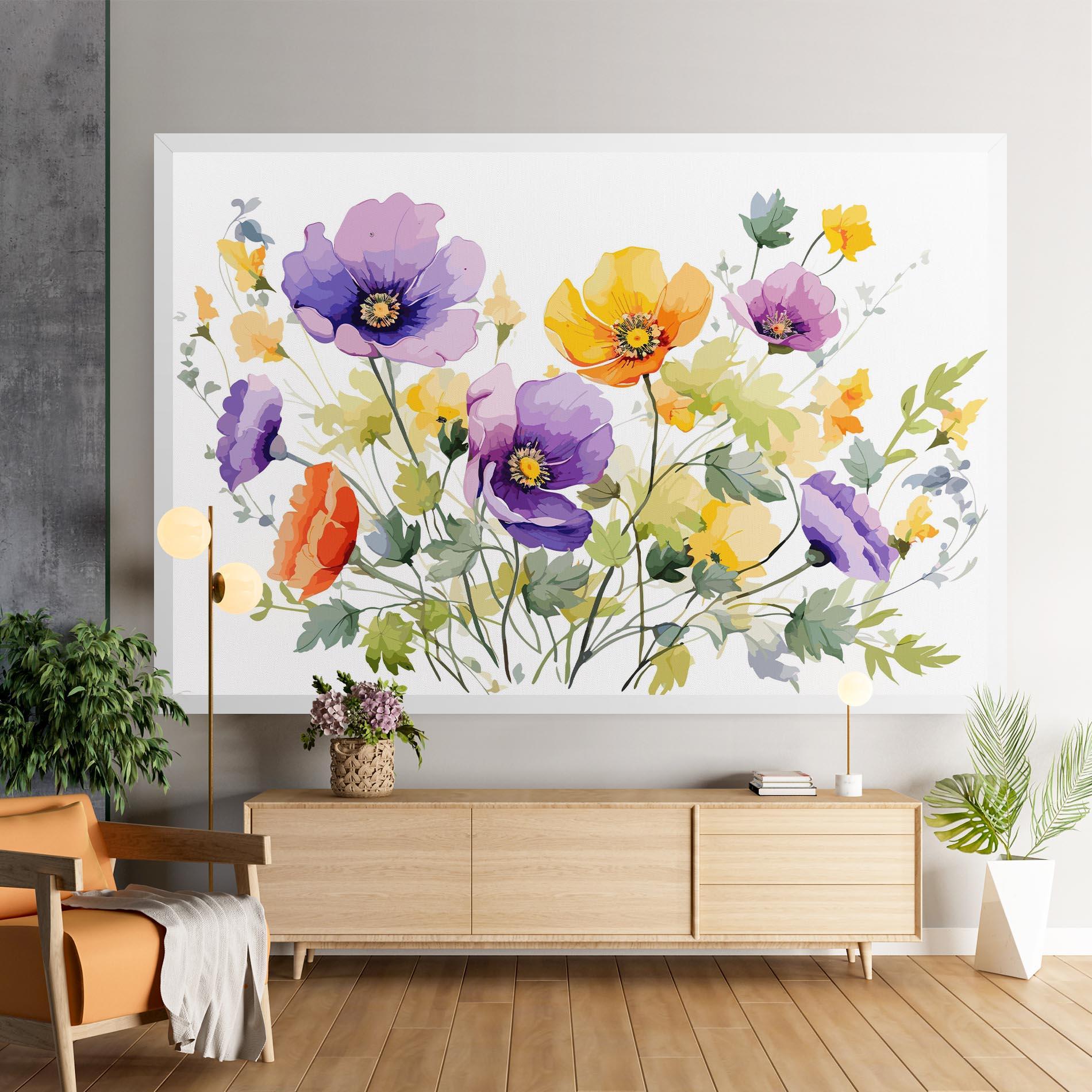Tablou Canvas Purple Orange Poppy mockup 9