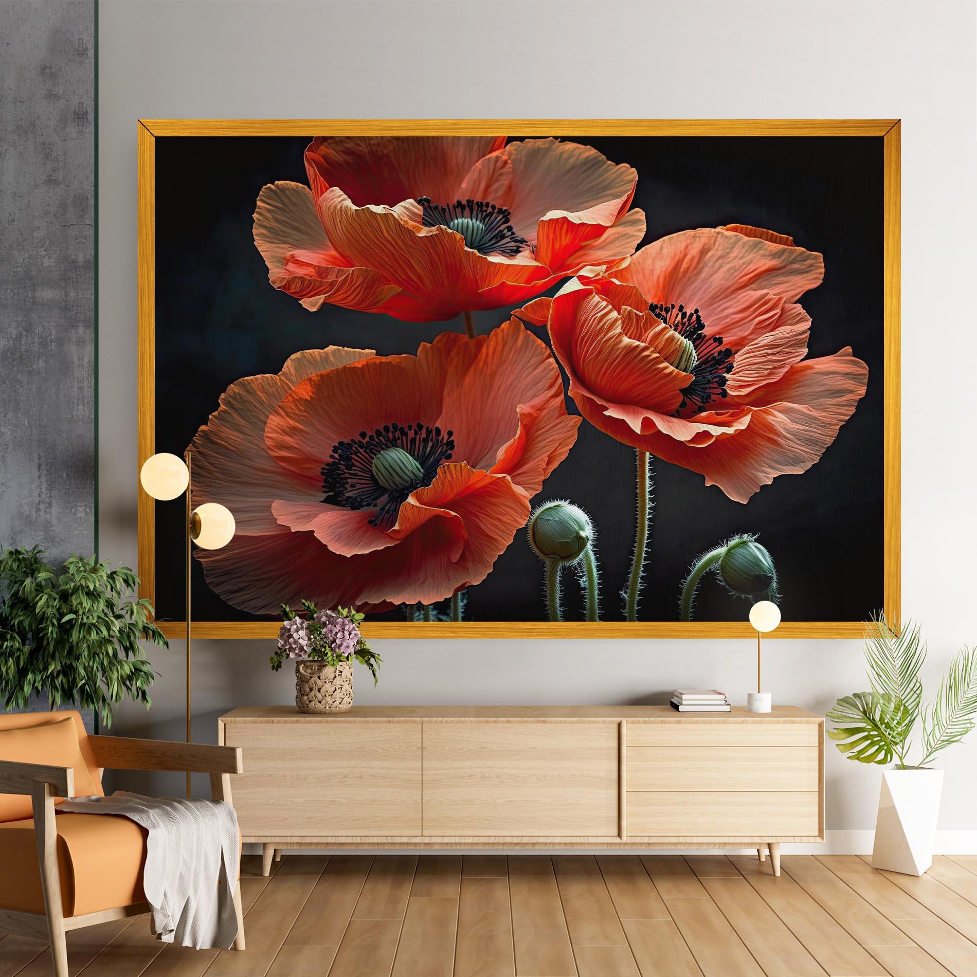 Tablou Canvas 3 Poppies mockup 9