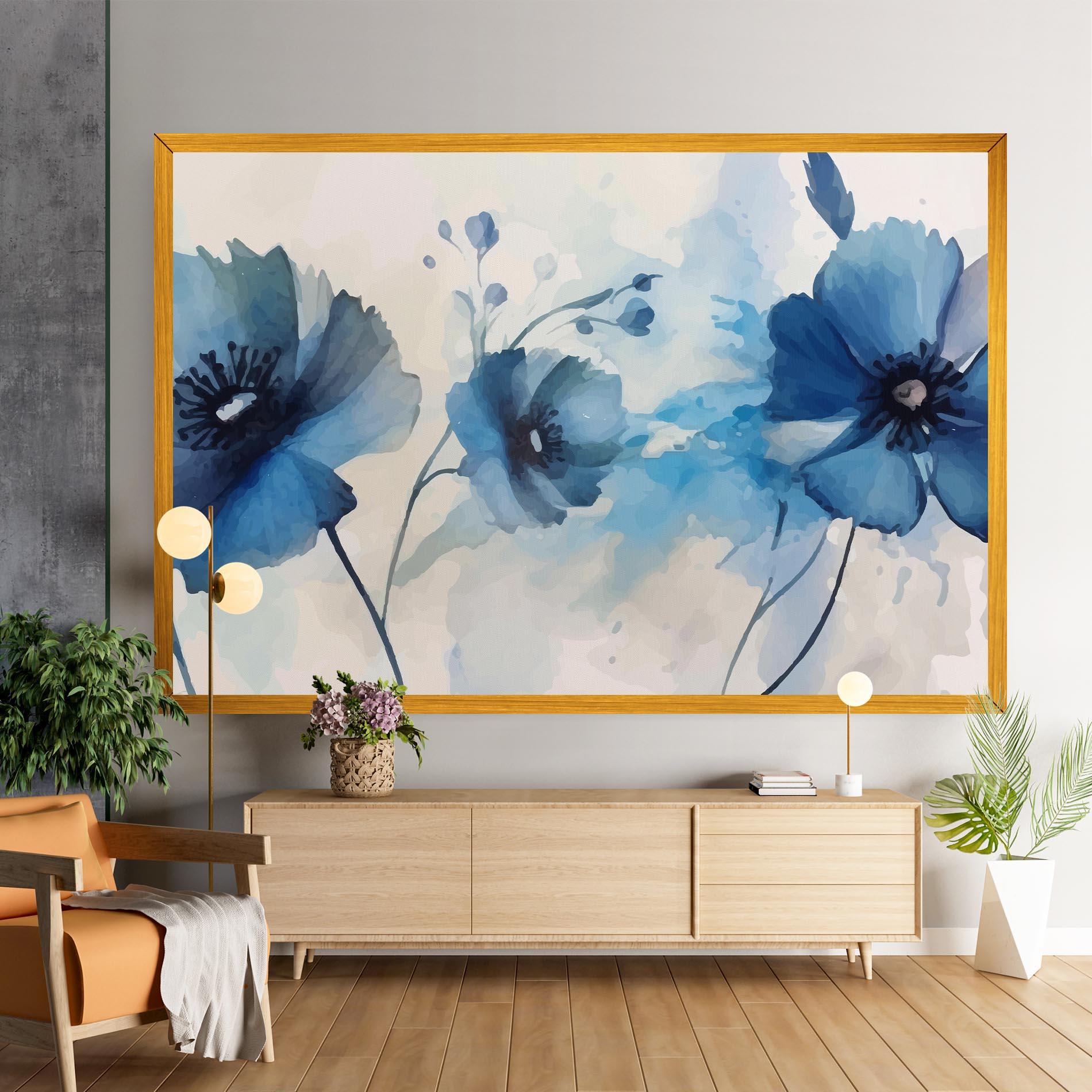 Tablou Canvas Blue Poppies mockup 9