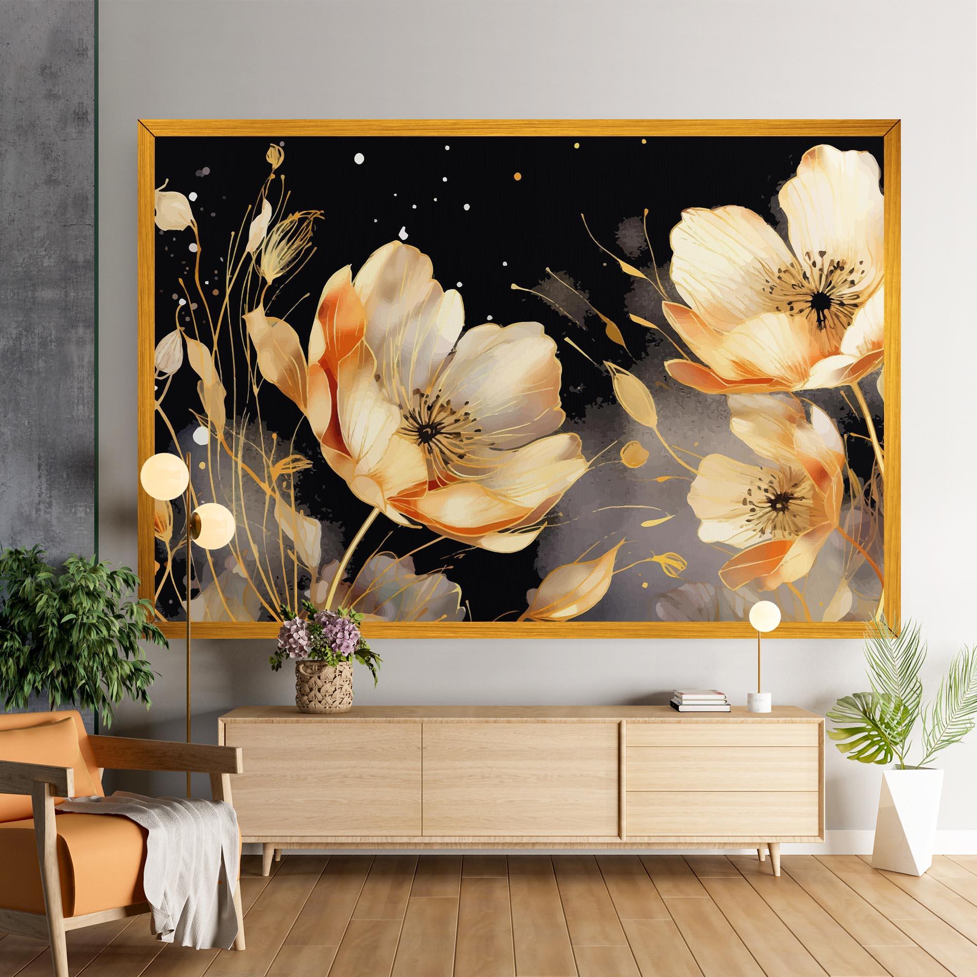 Tablou Canvas Gold Poppy Black mockup 9