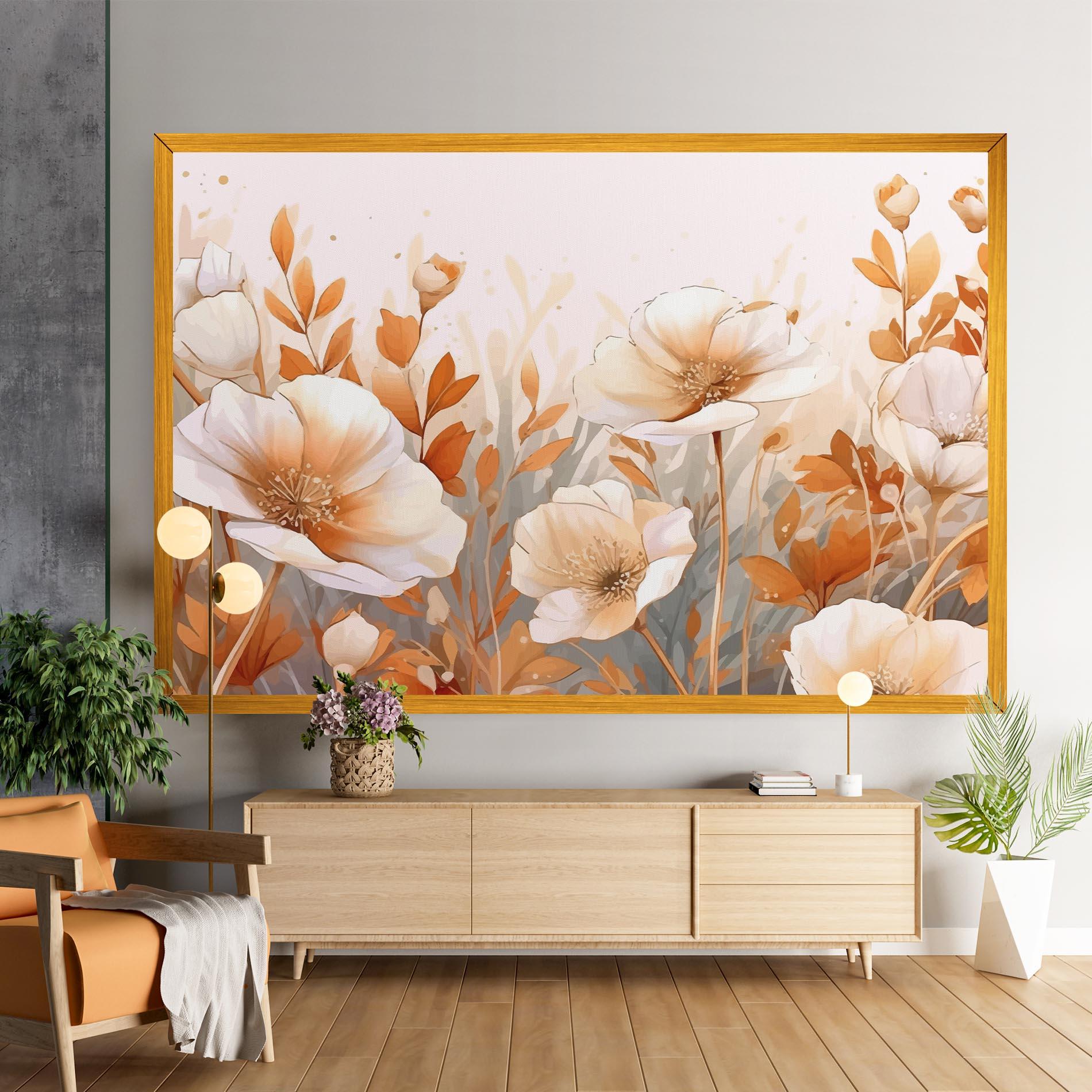 Tablou Canvas Orange Cream Poppy mockup 9