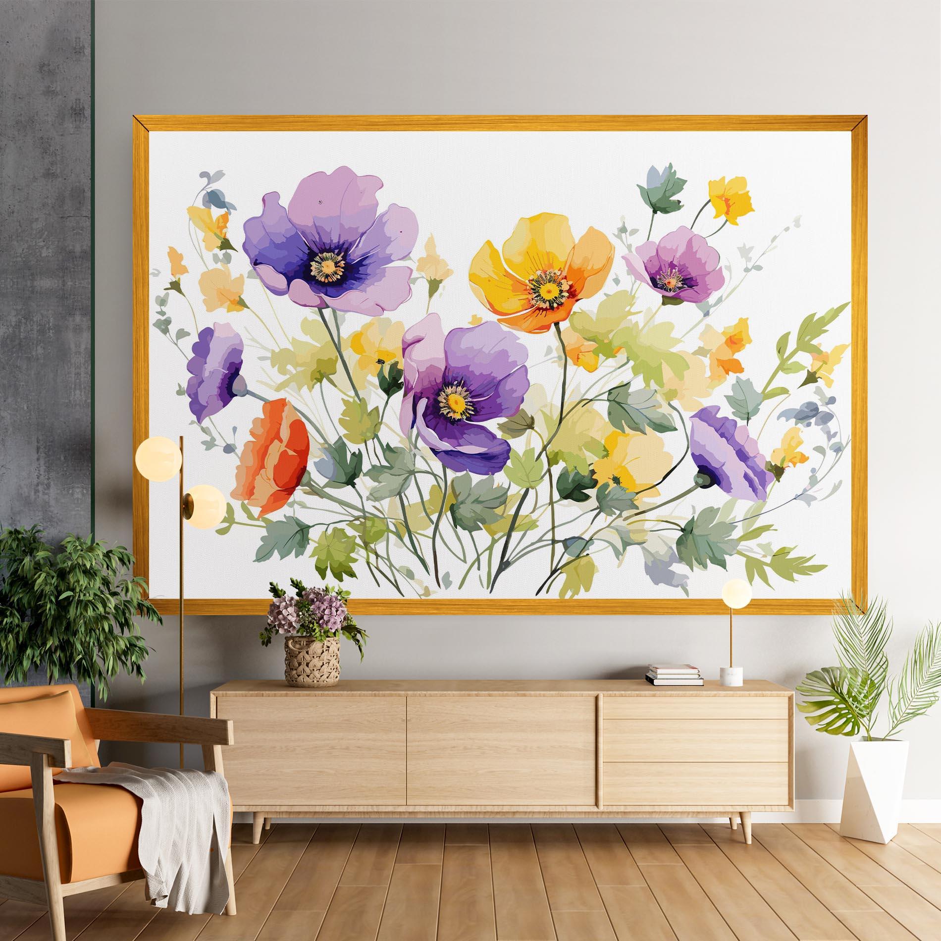 Tablou Canvas Purple Orange Poppy mockup 9