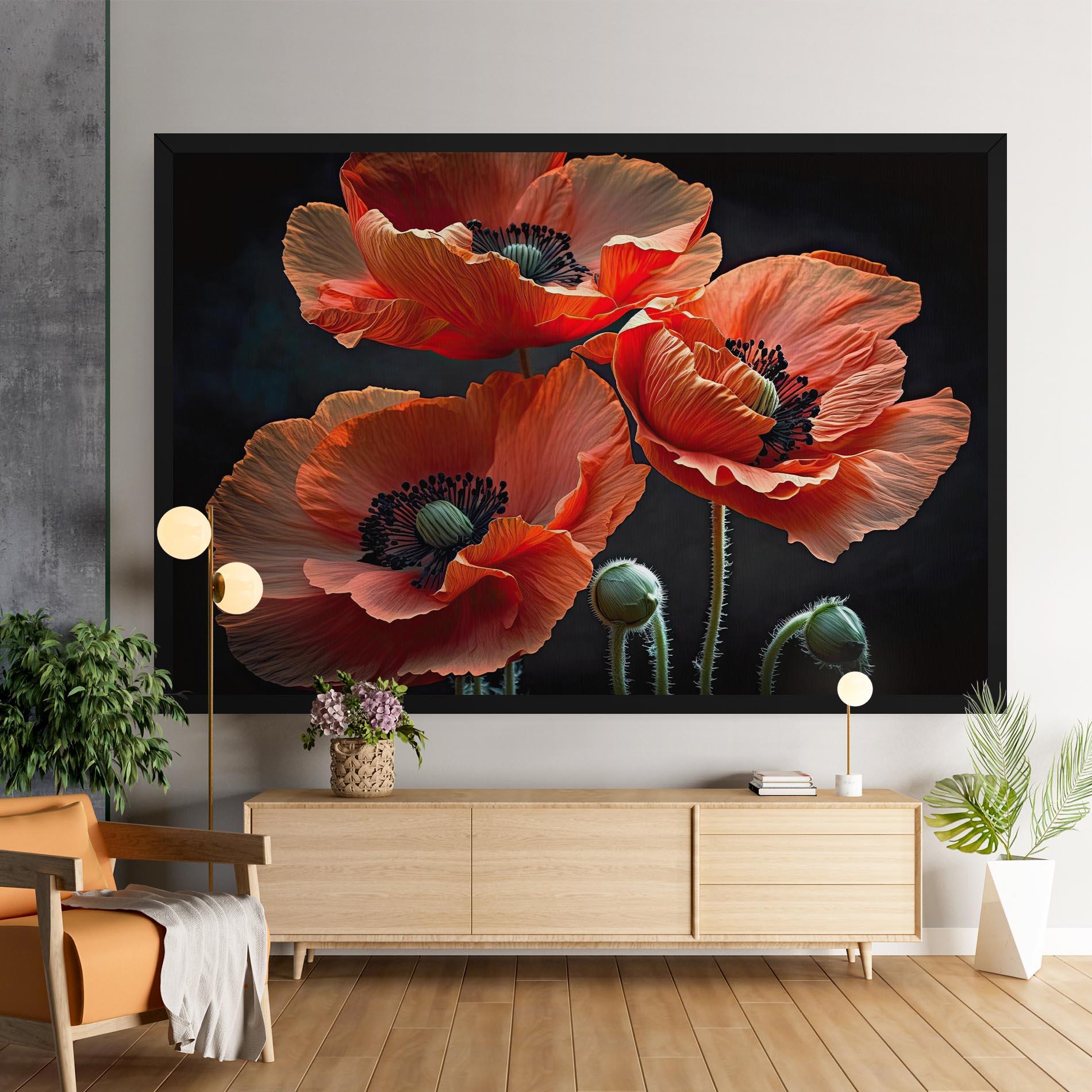 Tablou Canvas 3 Poppies mockup 9