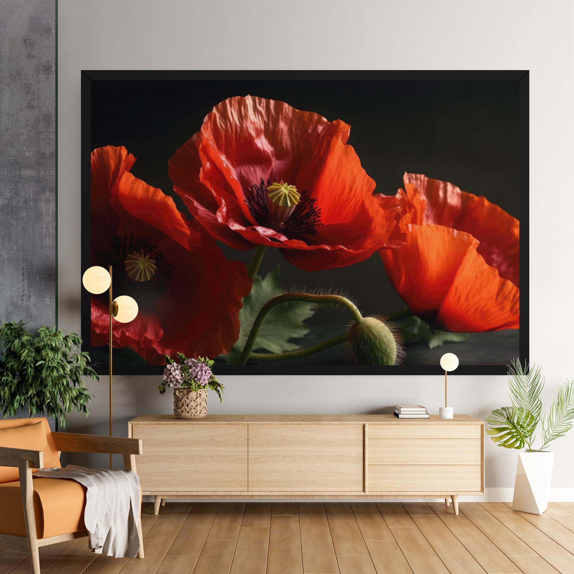 Tablou Canvas 3 Pretty Poppies mockup 9