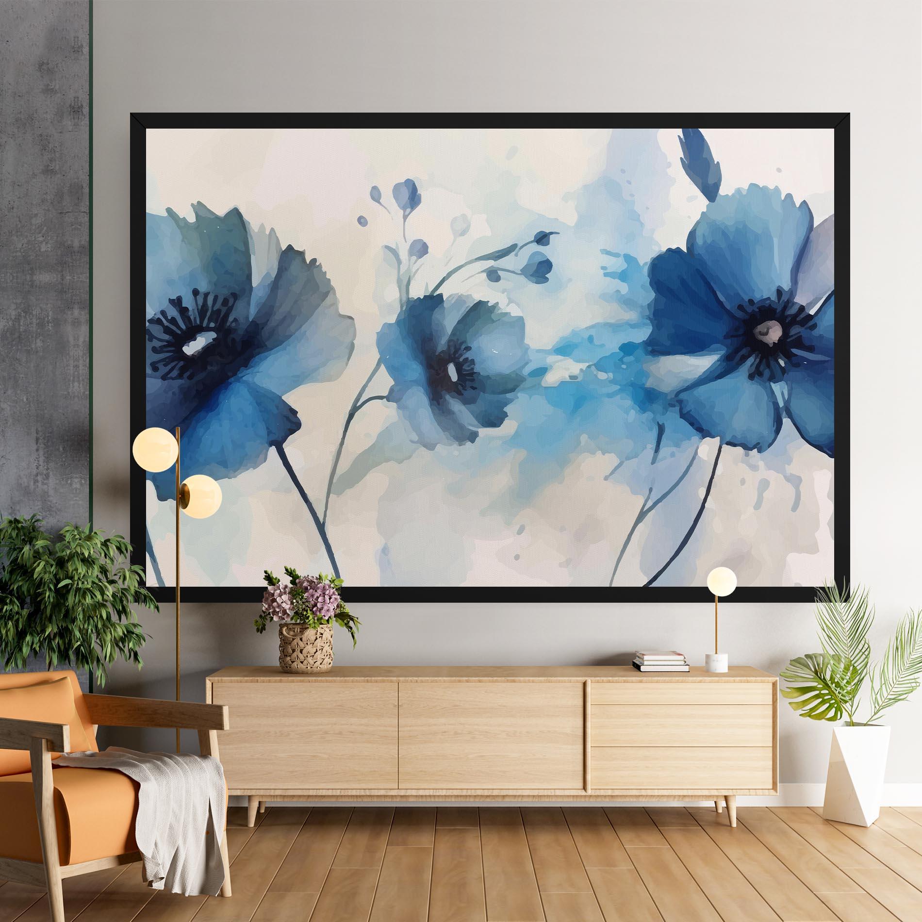 Tablou Canvas Blue Poppies mockup 9