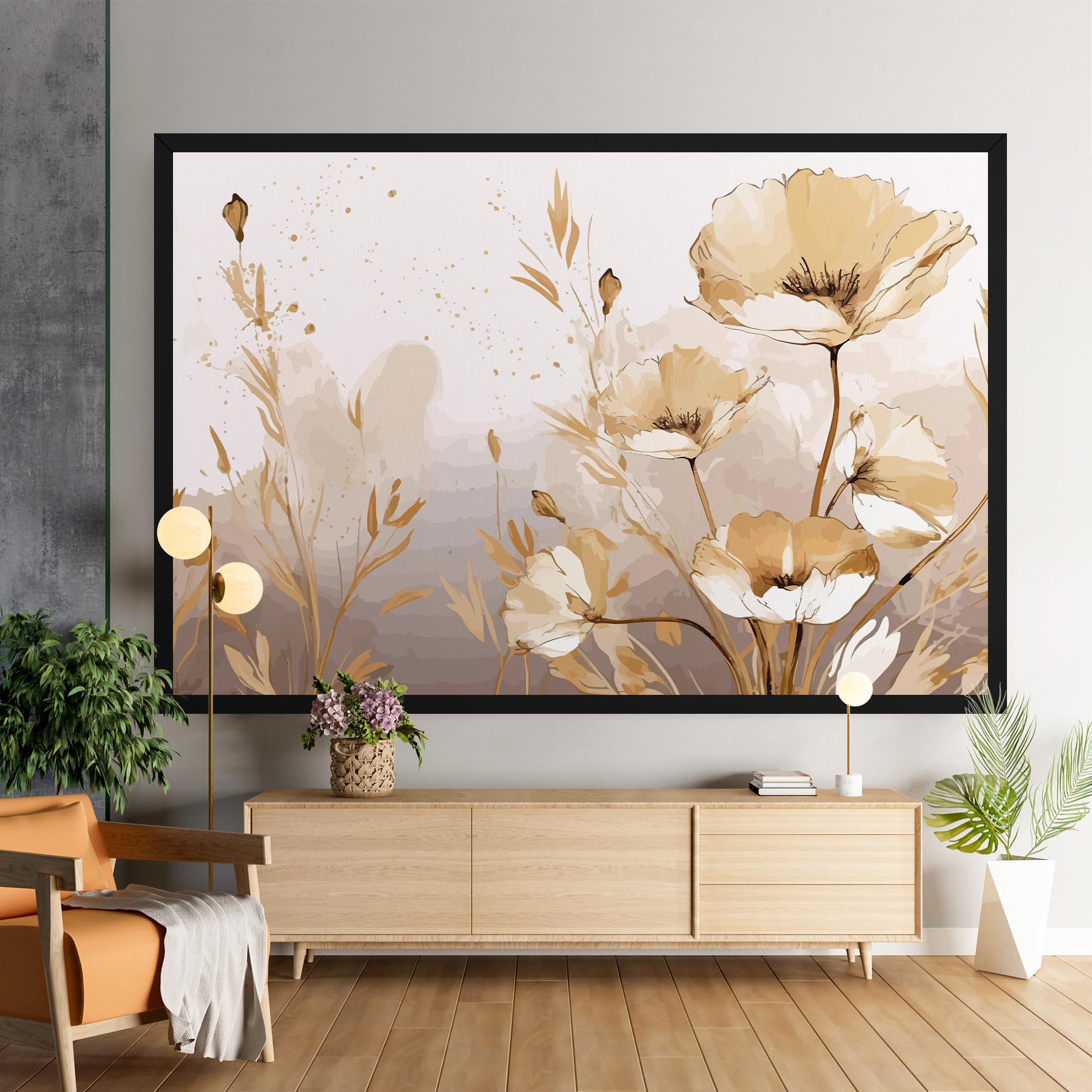 Tablou Canvas Gold Cream Poppy mockup 9